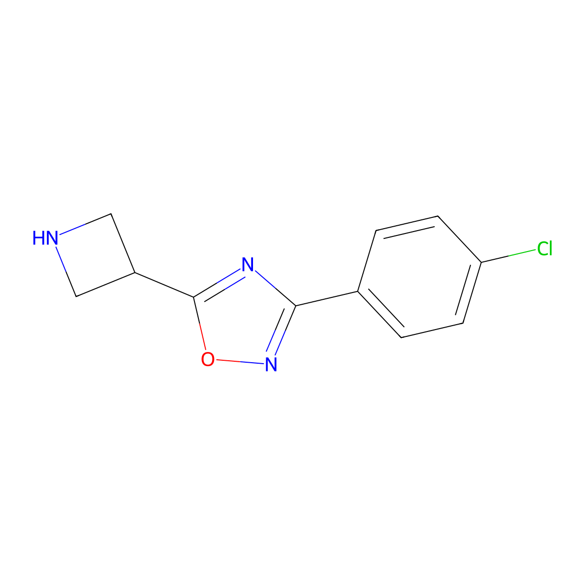 5-(Azetidin-3-yl)-3-(4-chlorophenyl)-1,2,4-oxadiazole molecular structure, CAS 1248907-31-4
