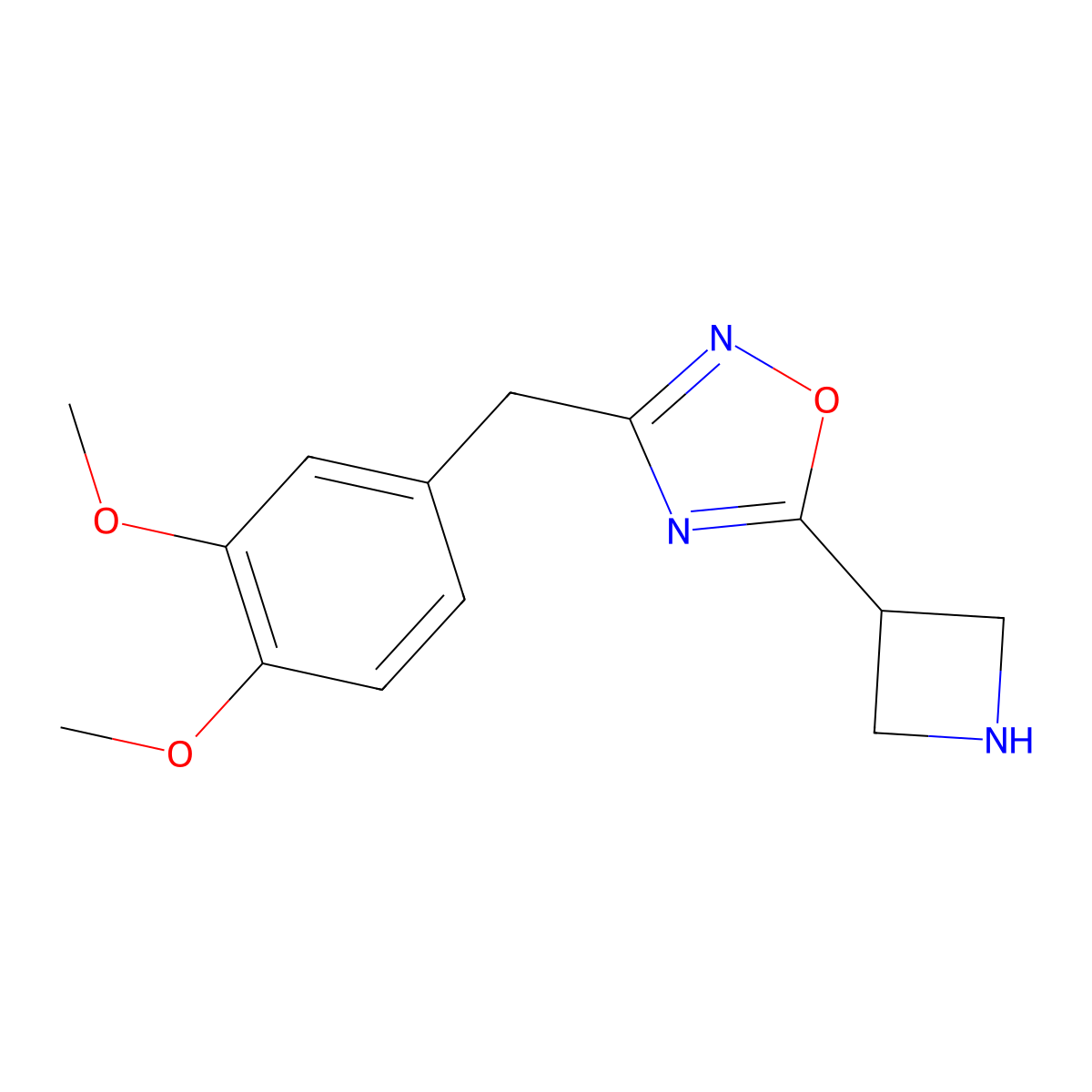 5-(Azetidin-3-yl)-3-[(3,4-dimethoxyphenyl)methyl]-1,2,4-oxadiazole molecular structure, CAS 1248907-32-5