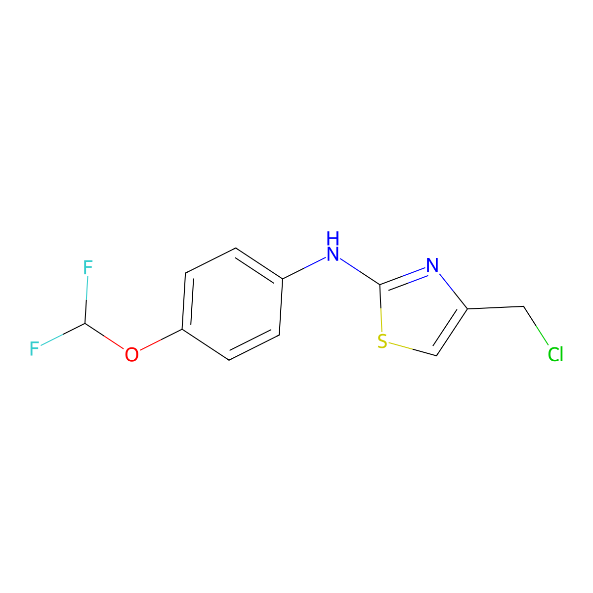 4-(chloromethyl)-N-[4-(difluoromethoxy)phenyl]-1,3-thiazol-2-amine molecular structure, CAS 1248907-35-8