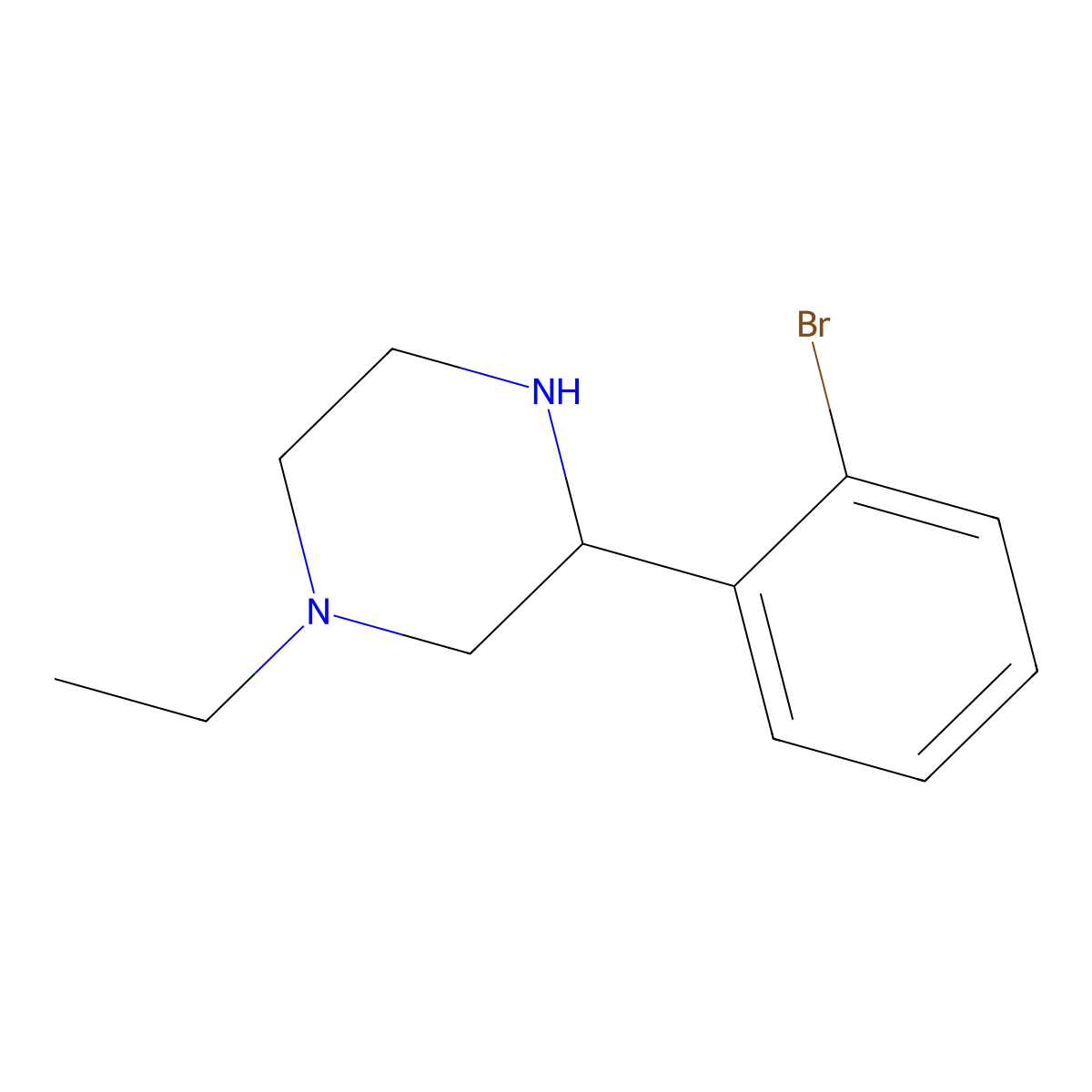 3-(2-Bromophenyl)-1-ethylpiperazine molecular structure, CAS 1248907-36-9
