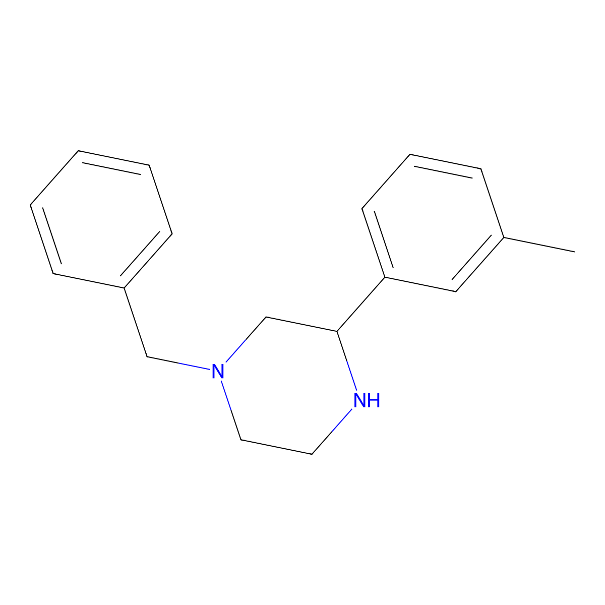 1-Benzyl-3-(3-methylphenyl)piperazine molecular structure, CAS 1248907-37-0