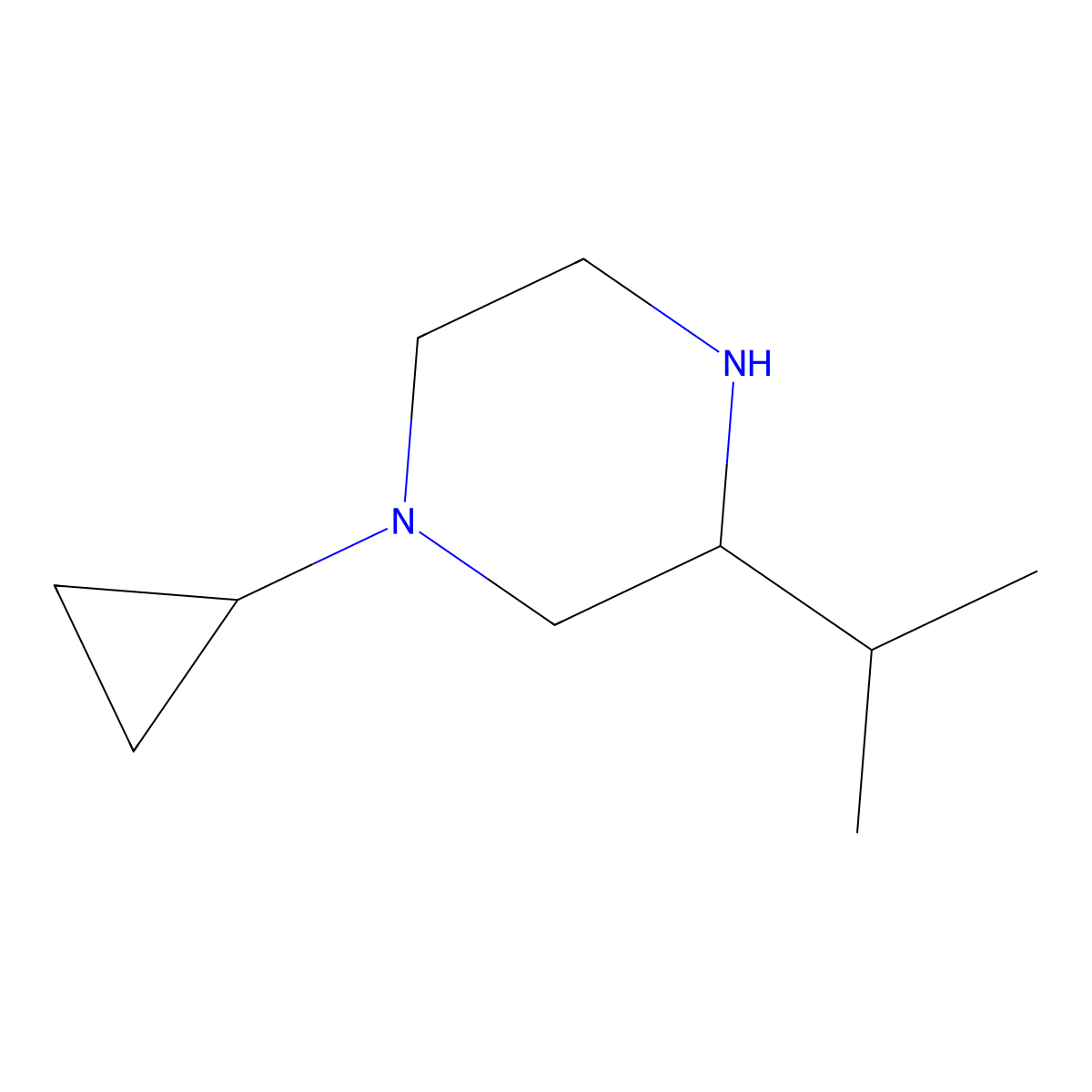 1-Cyclopropyl-3-isopropylpiperazine molecular structure, CAS 1248907-38-1