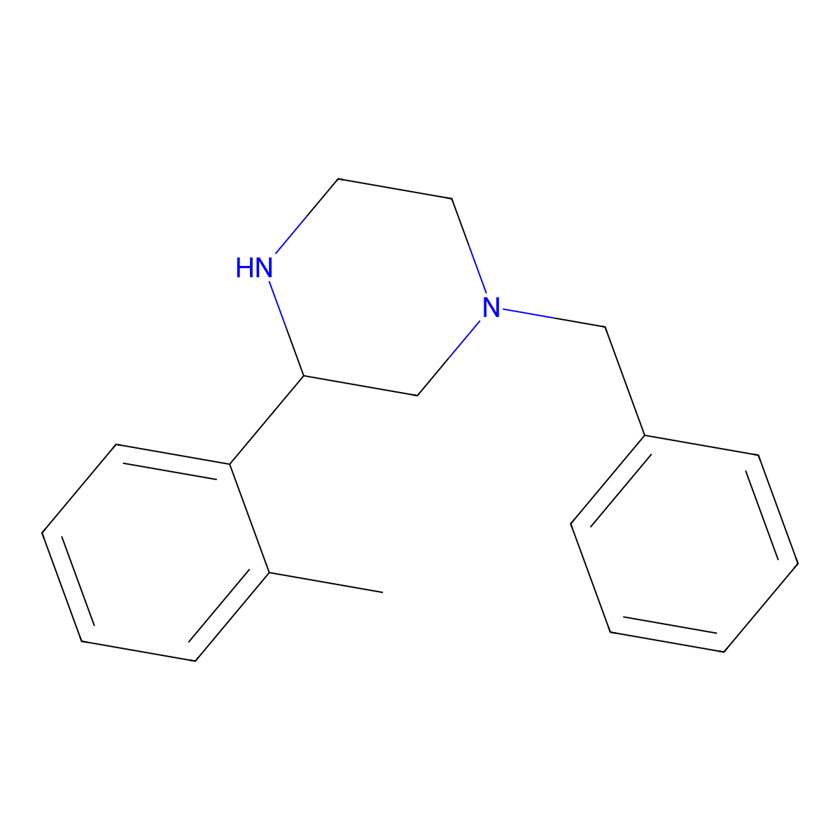 1-Benzyl-3-(2-methylphenyl)piperazine molecular structure, CAS 1248907-39-2