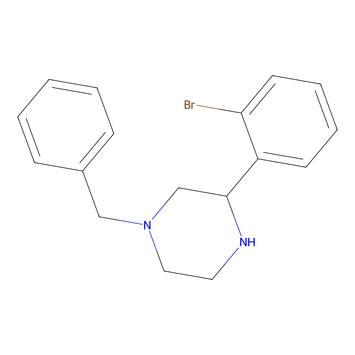 1-Benzyl-3-(2-bromophenyl)piperazine molecular structure, CAS 1248907-40-5