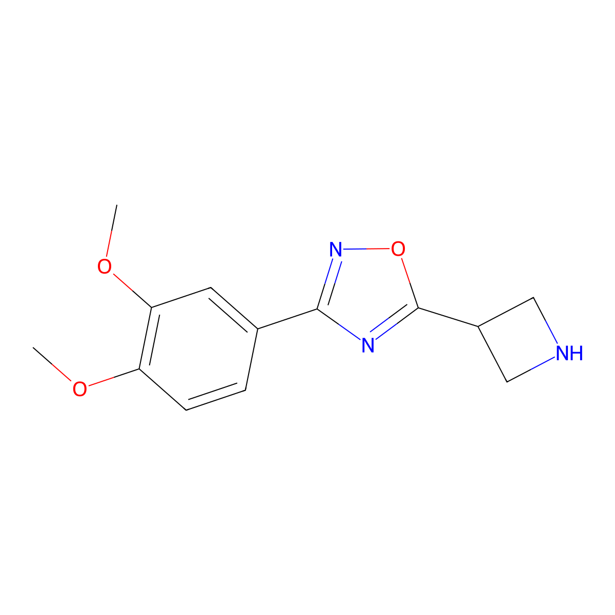 5-(Azetidin-3-yl)-3-(3,4-dimethoxyphenyl)-1,2,4-oxadiazole molecular structure, CAS 1248907-42-7