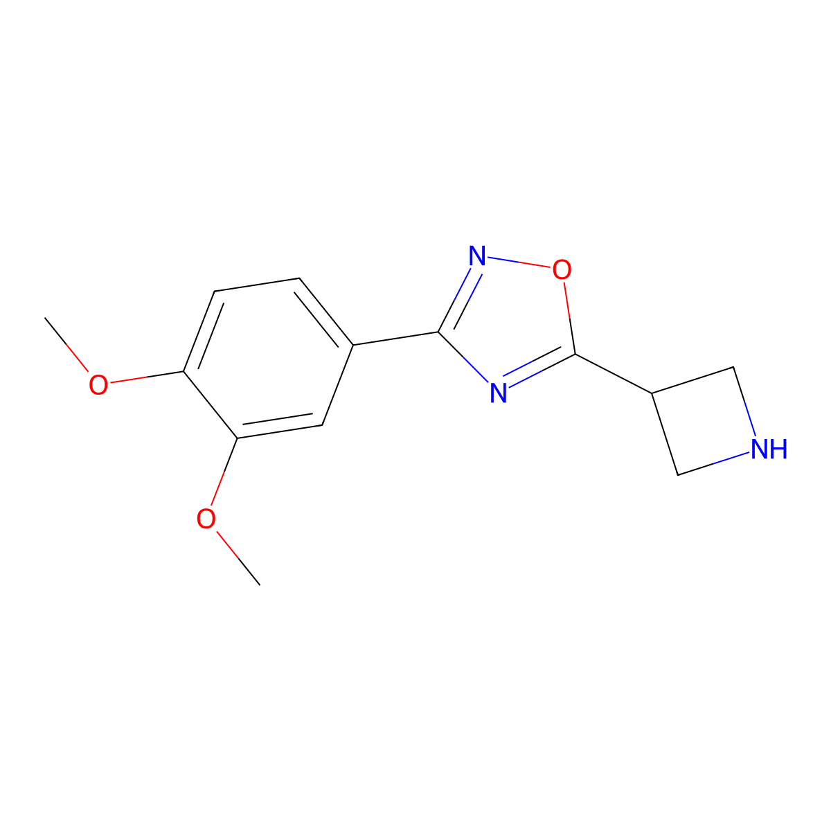 5-(Azetidin-3-yl)-3-(3,4-dimethoxyphenyl)-1,2,4-oxadiazole molecular structure, CAS 1248907-42-7