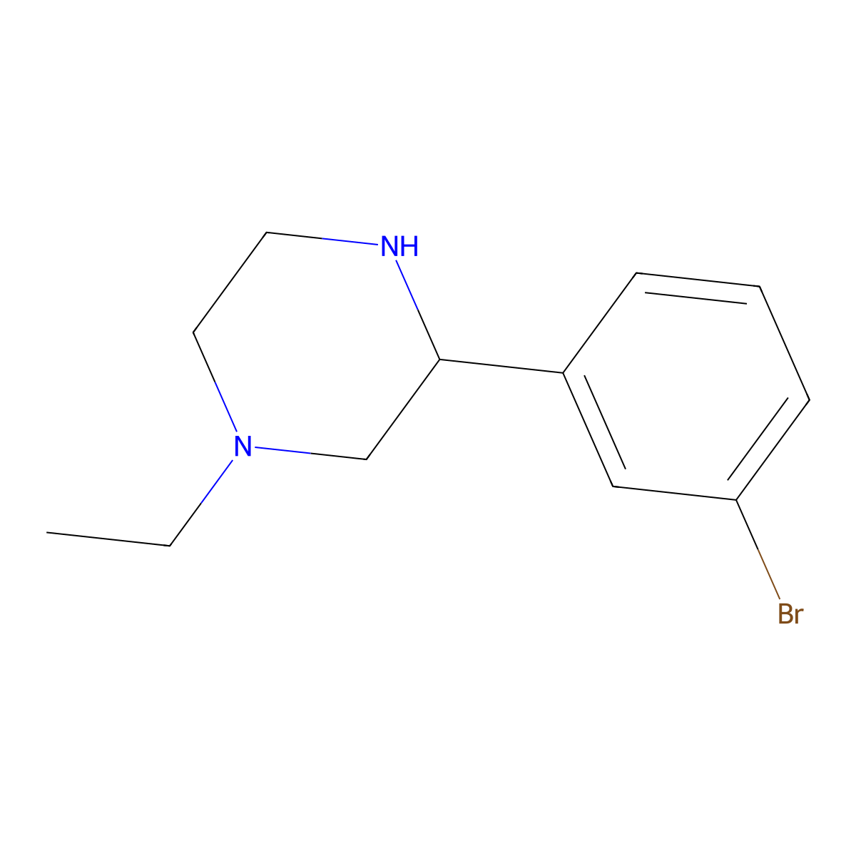 3-(3-Bromophenyl)-1-ethylpiperazine molecular structure, CAS 1248907-45-0