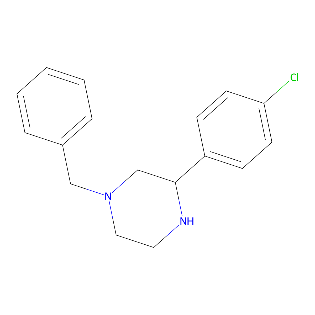 1-Benzyl-3-(4-chlorophenyl)piperazine molecular structure, CAS 1248907-46-1