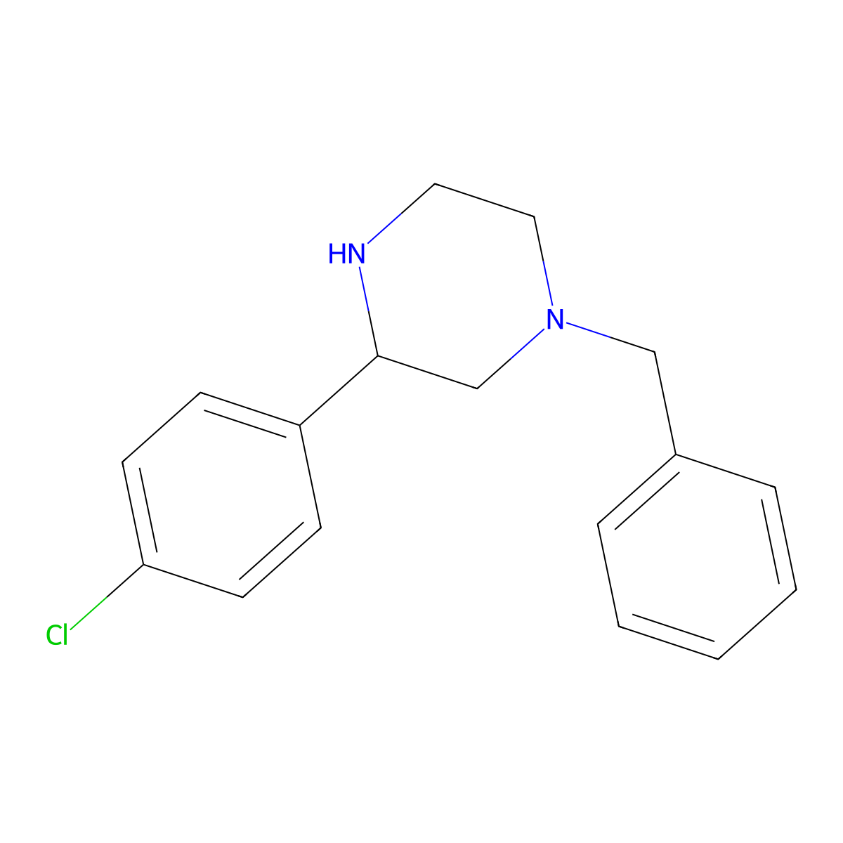 1-Benzyl-3-(4-chlorophenyl)piperazine molecular structure, CAS 1248907-46-1