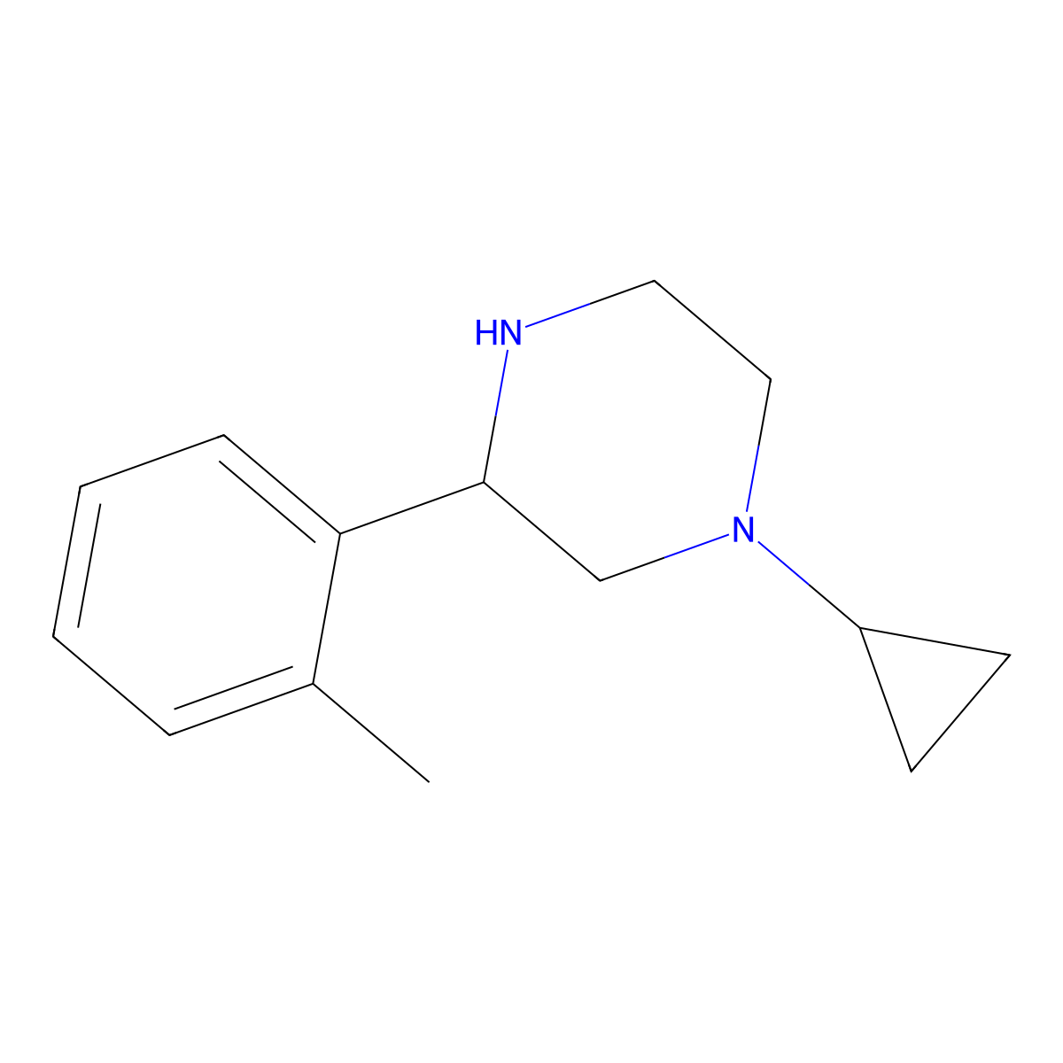 1-Cyclopropyl-3-(2-methylphenyl)piperazine molecular structure, CAS 1248907-48-3
