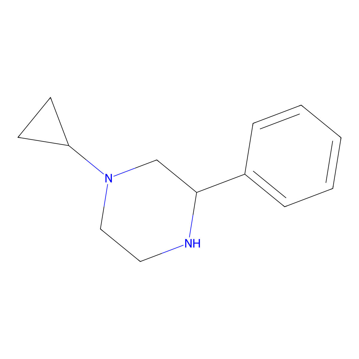 1-Cyclopropyl-3-phenylpiperazine molecular structure, CAS 1248907-49-4
