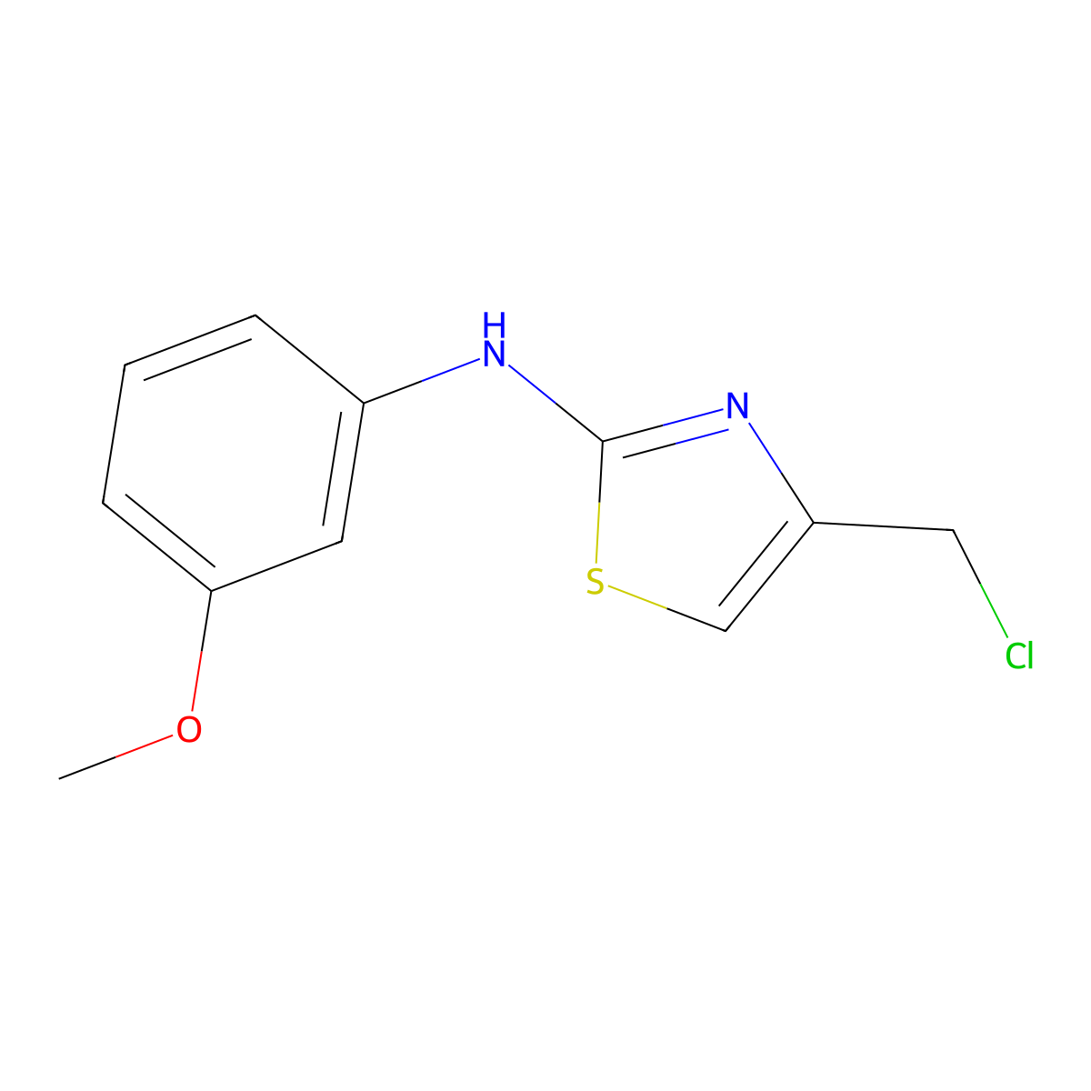 4-(chloromethyl)-N-(3-methoxyphenyl)-1,3-thiazol-2-amine molecular structure, CAS 1248907-53-0