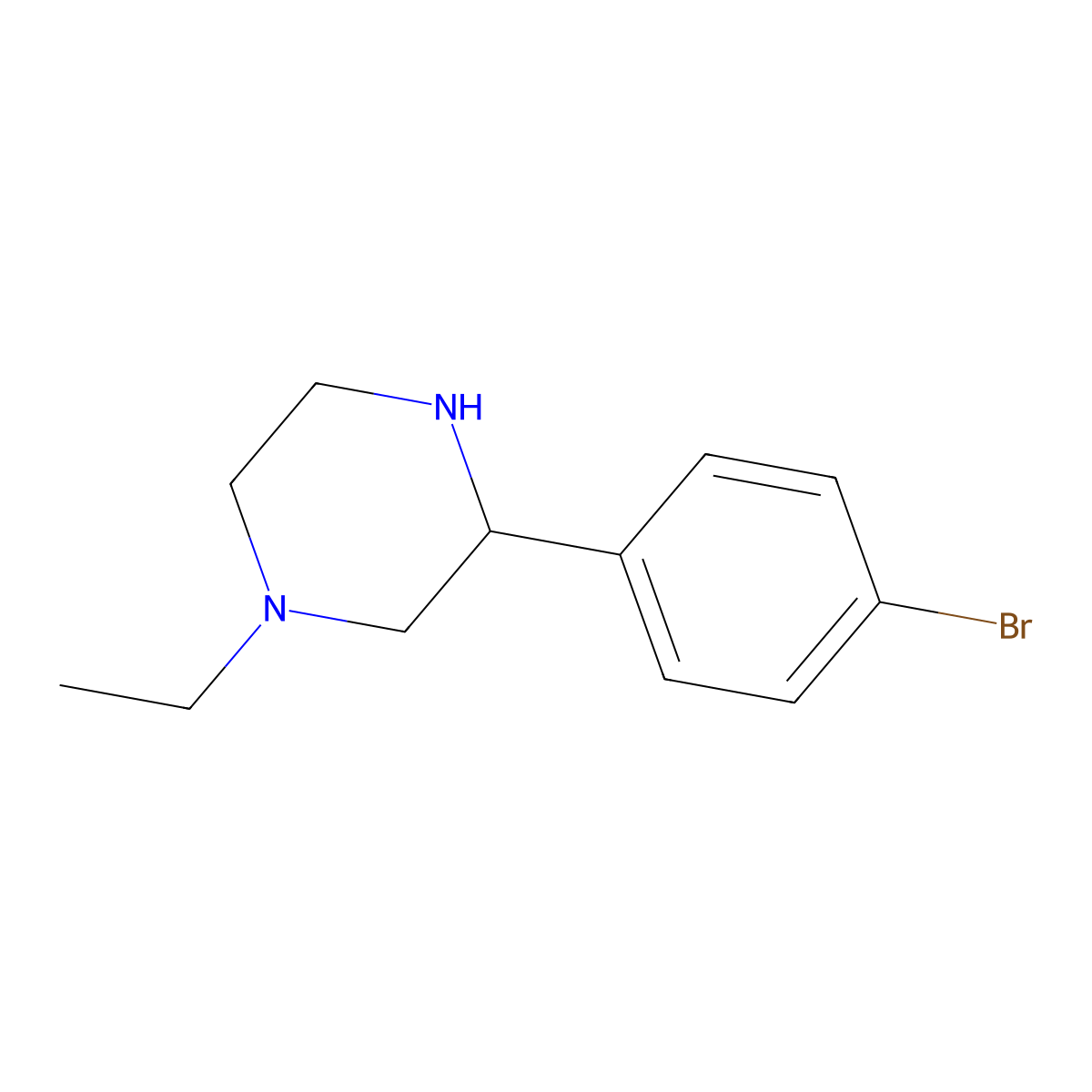 3-(4-Bromophenyl)-1-ethylpiperazine molecular structure, CAS 1248907-54-1