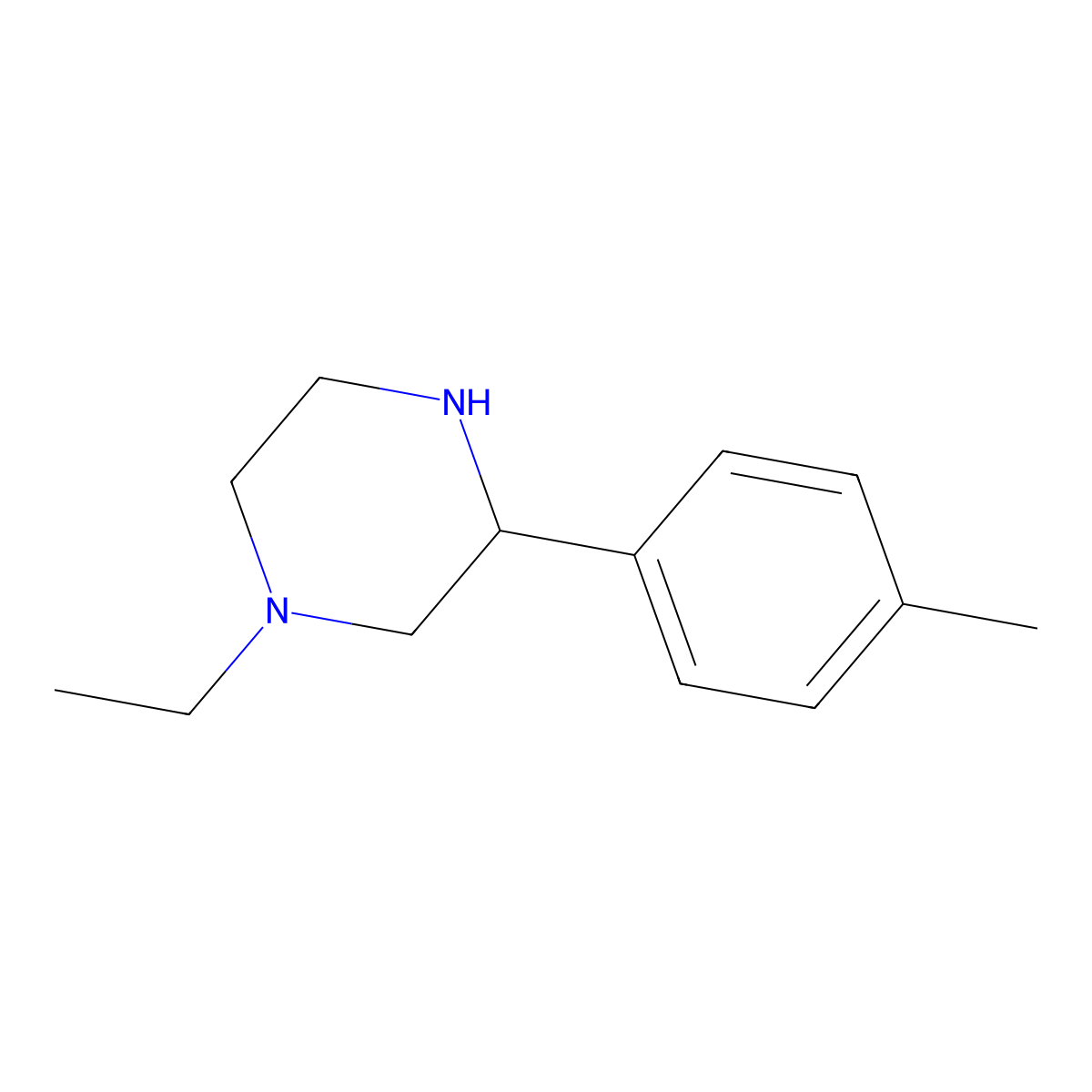 1-Ethyl-3-(4-methylphenyl)piperazine molecular structure, CAS 1248907-55-2
