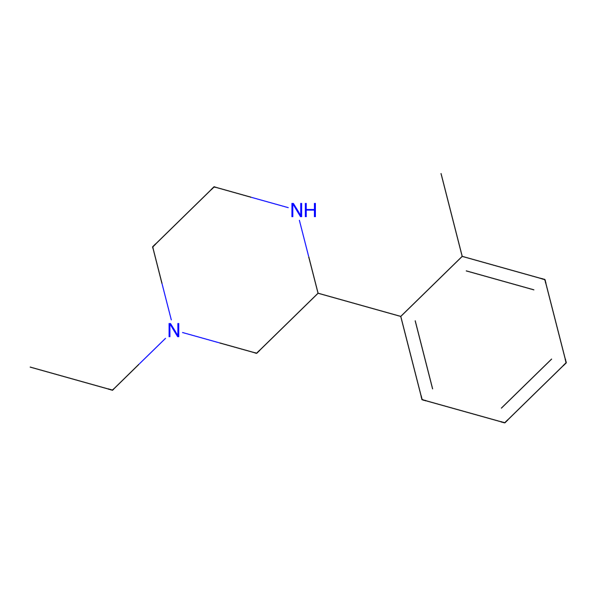 1-Ethyl-3-(2-methylphenyl)piperazine molecular structure, CAS 1248907-56-3