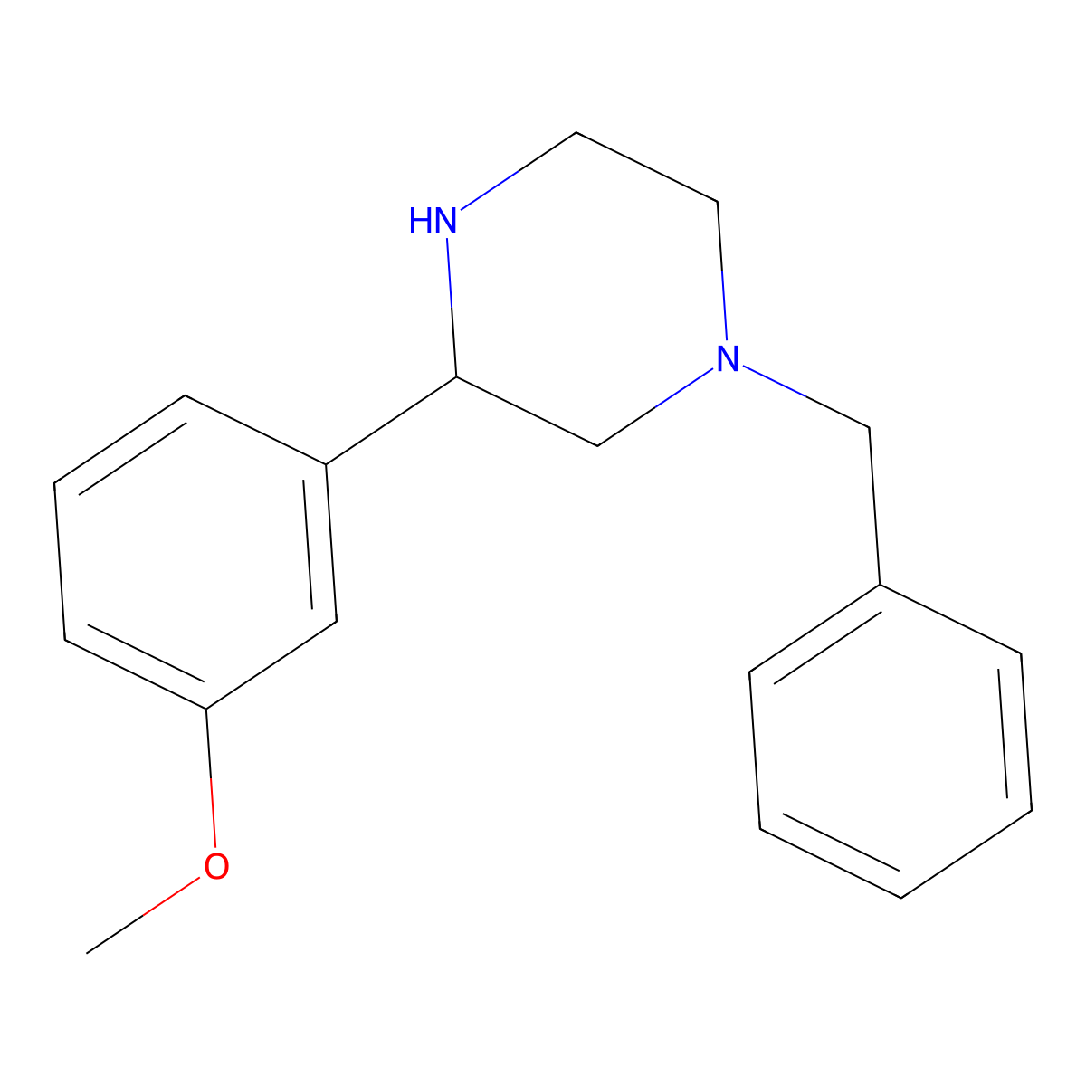 1-Benzyl-3-(3-methoxyphenyl)piperazine molecular structure, CAS 1248907-57-4
