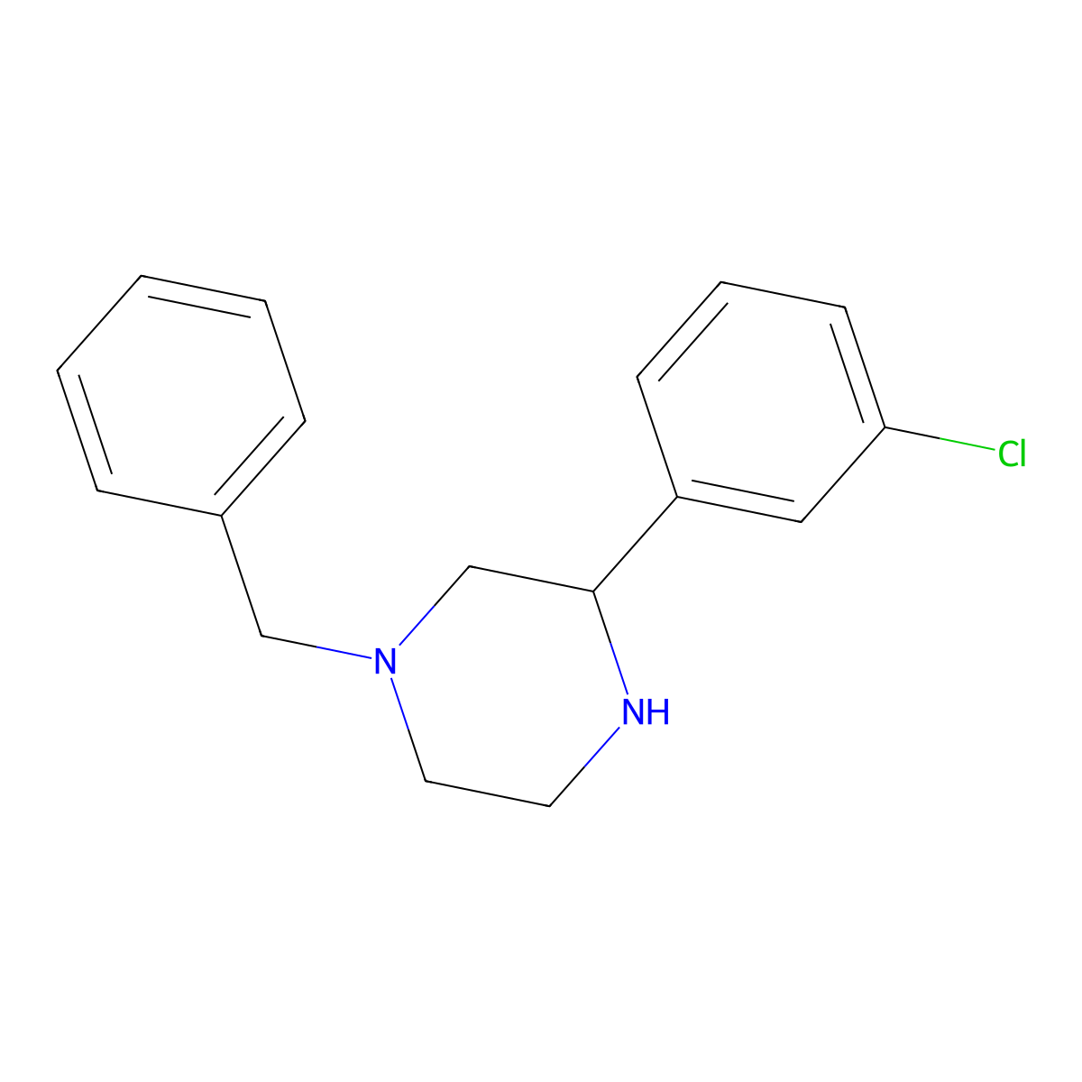 1-Benzyl-3-(3-chlorophenyl)piperazine molecular structure, CAS 1248907-58-5