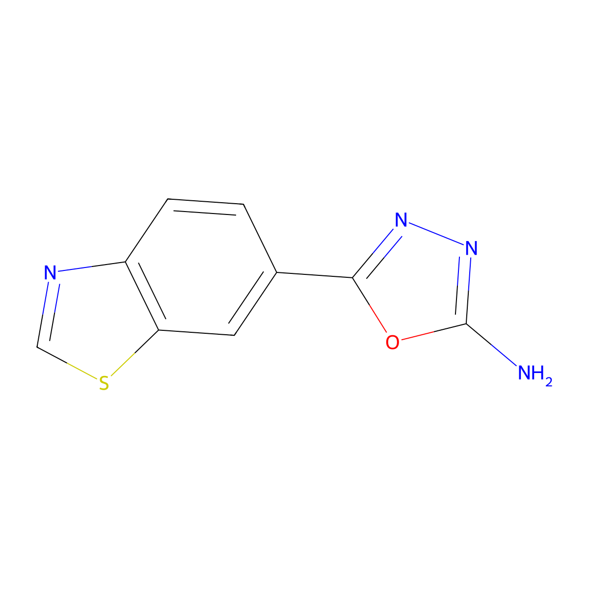 5-(1,3-Benzothiazol-6-yl)-1,3,4-oxadiazol-2-amine molecular structure, CAS 1248907-59-6