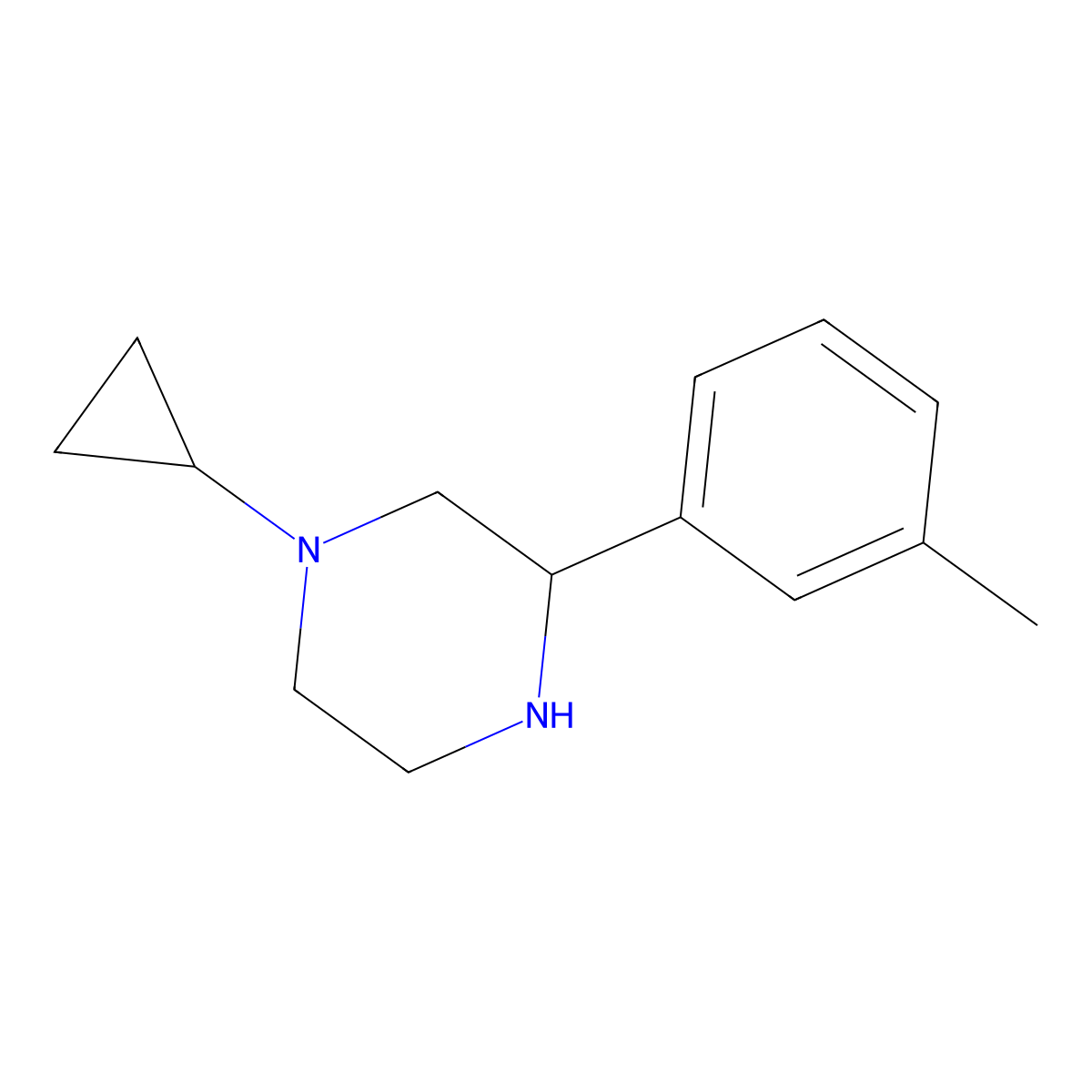 1-Cyclopropyl-3-(3-methylphenyl)piperazine molecular structure, CAS 1248907-61-0