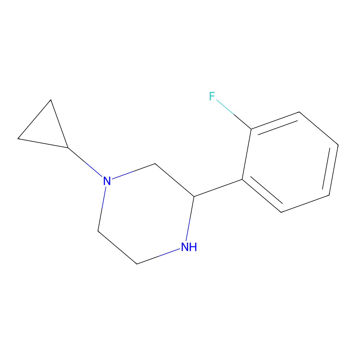 1-Cyclopropyl-3-(2-fluorophenyl)piperazine molecular structure, CAS 1248907-65-4