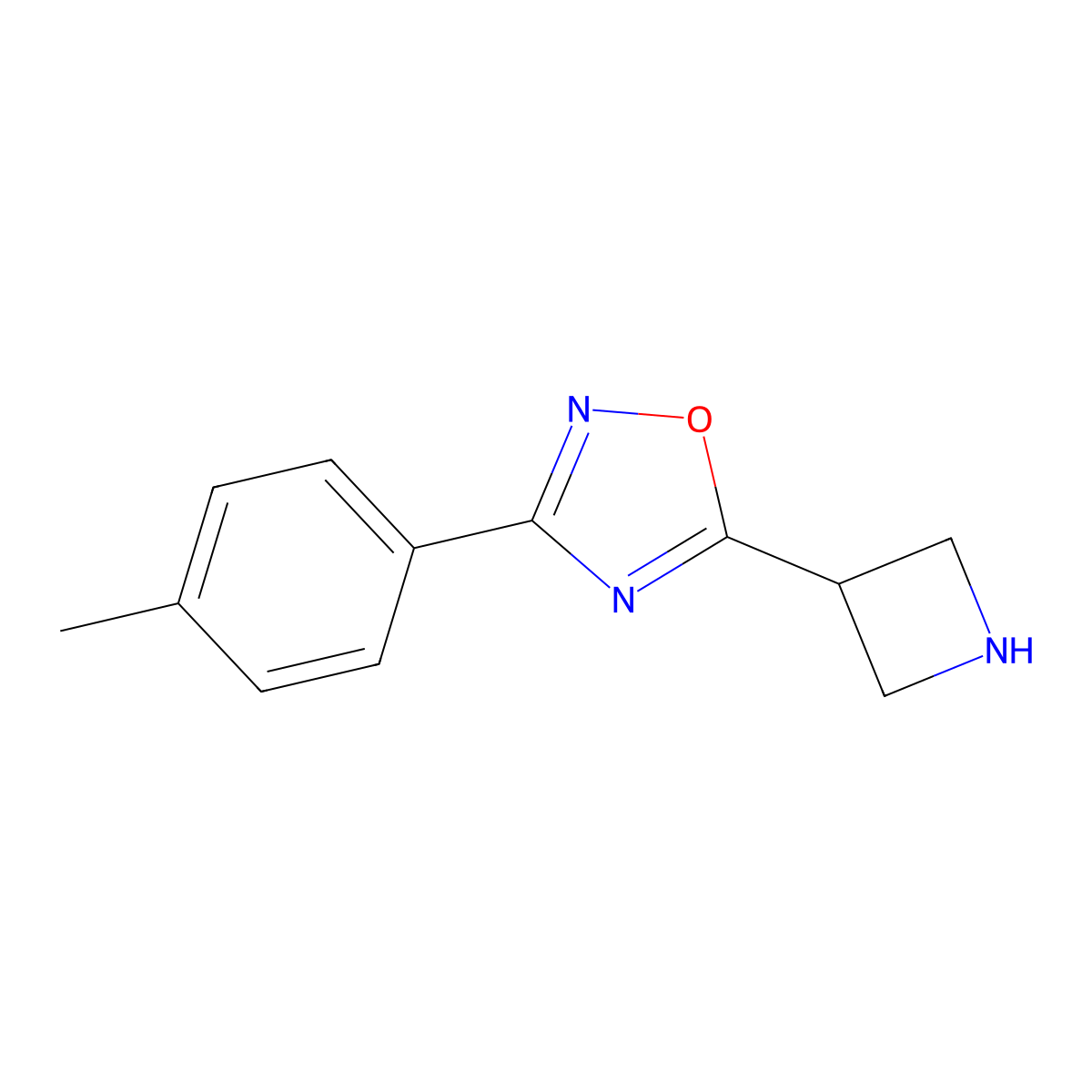5-(Azetidin-3-yl)-3-(4-methylphenyl)-1,2,4-oxadiazole molecular structure, CAS 1248907-67-6