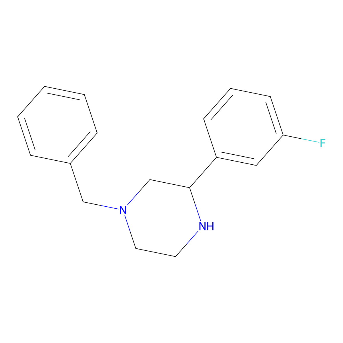1-Benzyl-3-(3-fluorophenyl)piperazine molecular structure, CAS 1248907-68-7