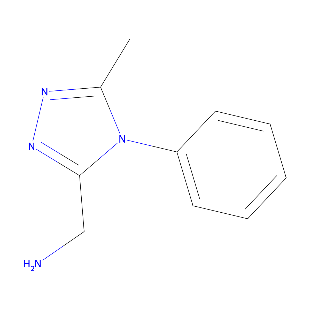(5-methyl-4-phenyl-4H-1,2,4-triazol-3-yl)methanamine molecular structure, CAS 1248907-69-8