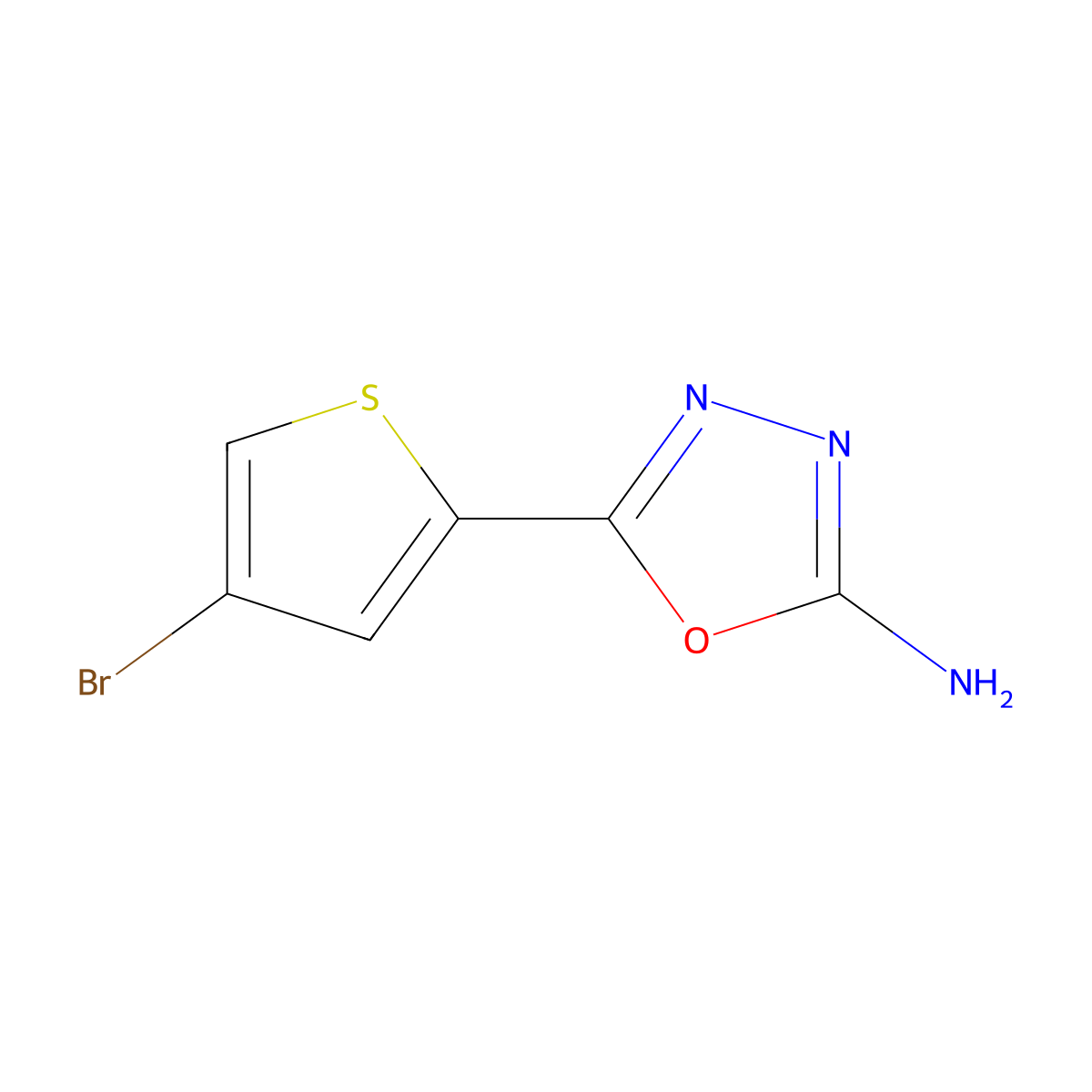 5-(4-Bromo-2-thienyl)-1,3,4-oxadiazol-2-amine molecular structure, CAS 1248907-70-1