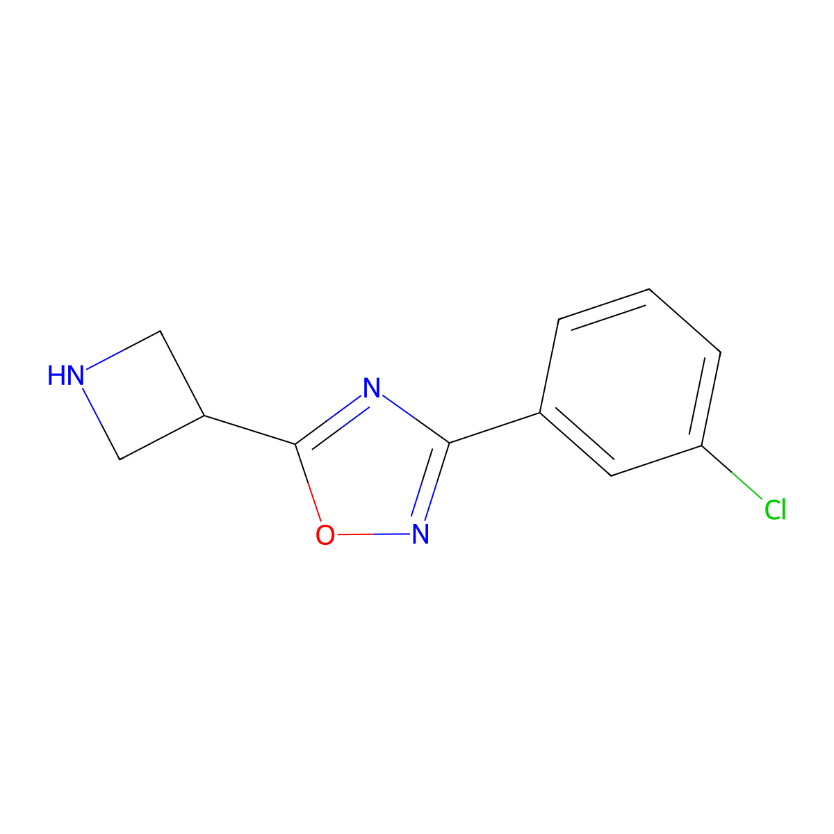 5-(Azetidin-3-yl)-3-(3-chlorophenyl)-1,2,4-oxadiazole molecular structure, CAS 1248907-72-3