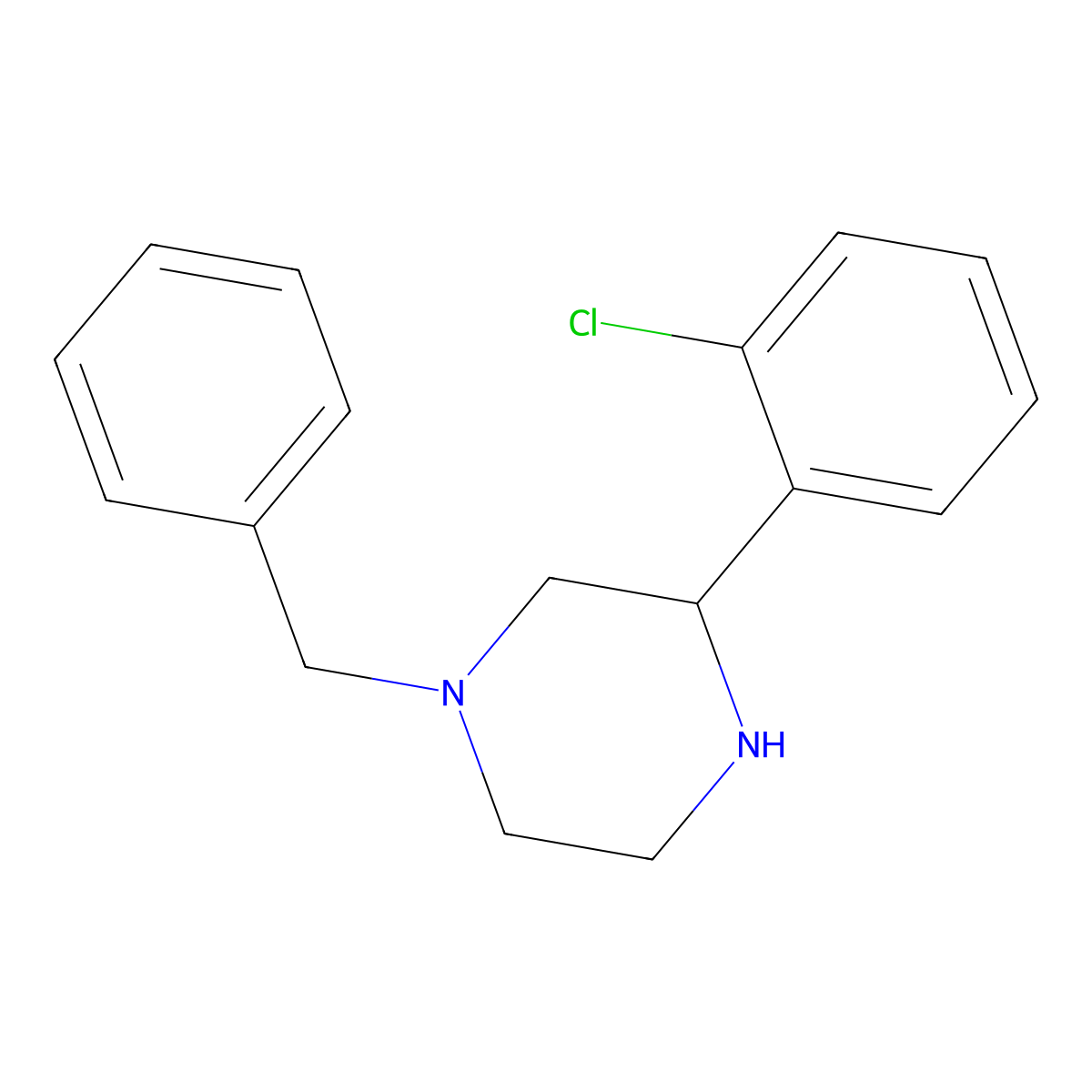 1-Benzyl-3-(2-chlorophenyl)piperazine molecular structure, CAS 1248907-74-5