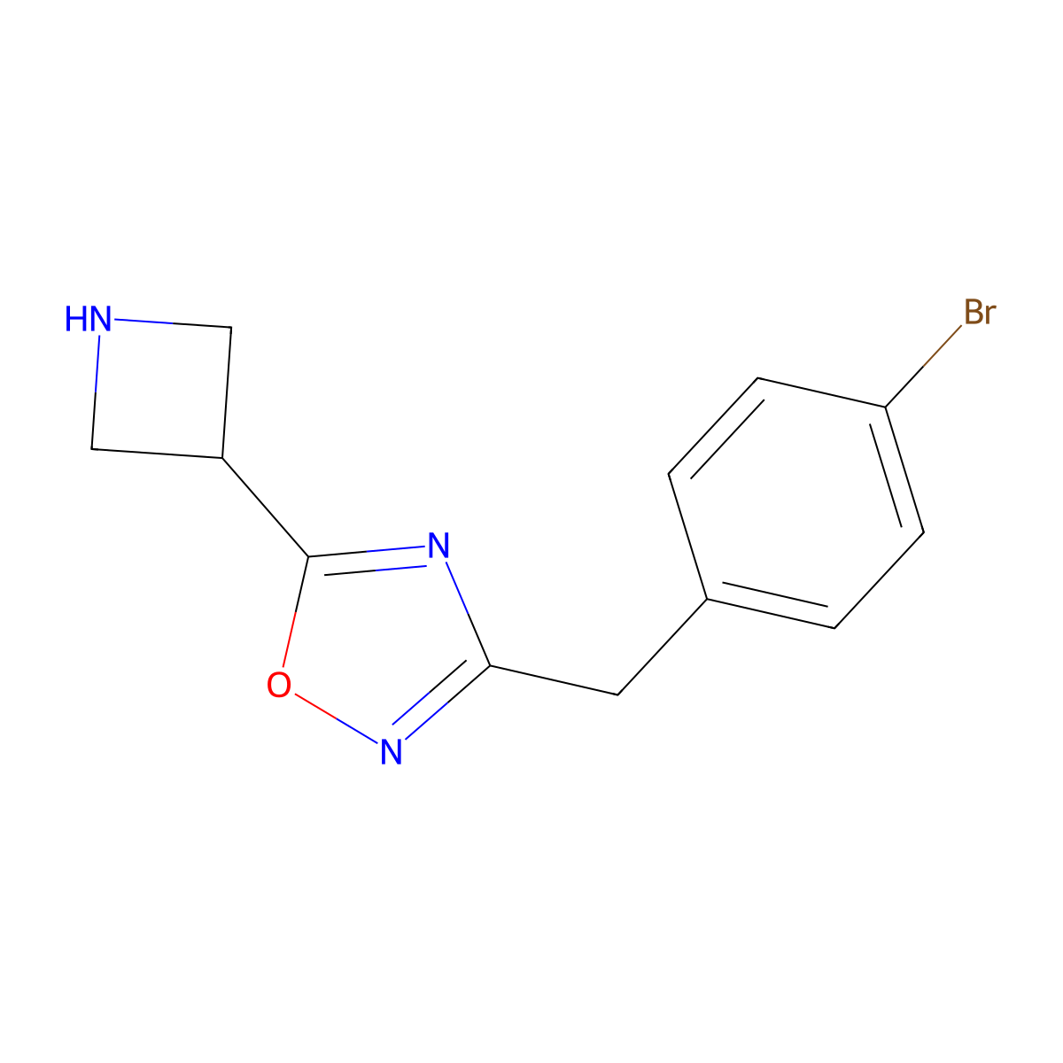 5-(Azetidin-3-yl)-3-[(4-bromophenyl)methyl]-1,2,4-oxadiazole molecular structure, CAS 1248907-77-8