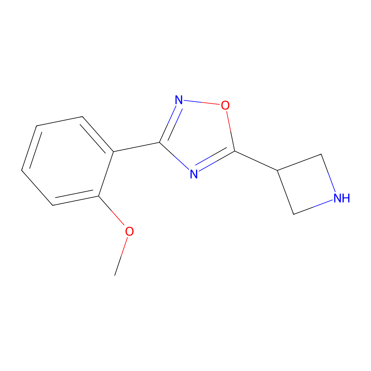 5-(Azetidin-3-yl)-3-(2-methoxyphenyl)-1,2,4-oxadiazole molecular structure, CAS 1248907-78-9