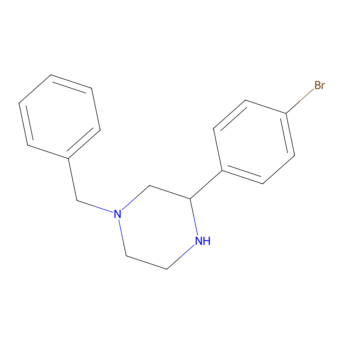 1-Benzyl-3-(4-bromophenyl)piperazine molecular structure, CAS 1248907-82-5