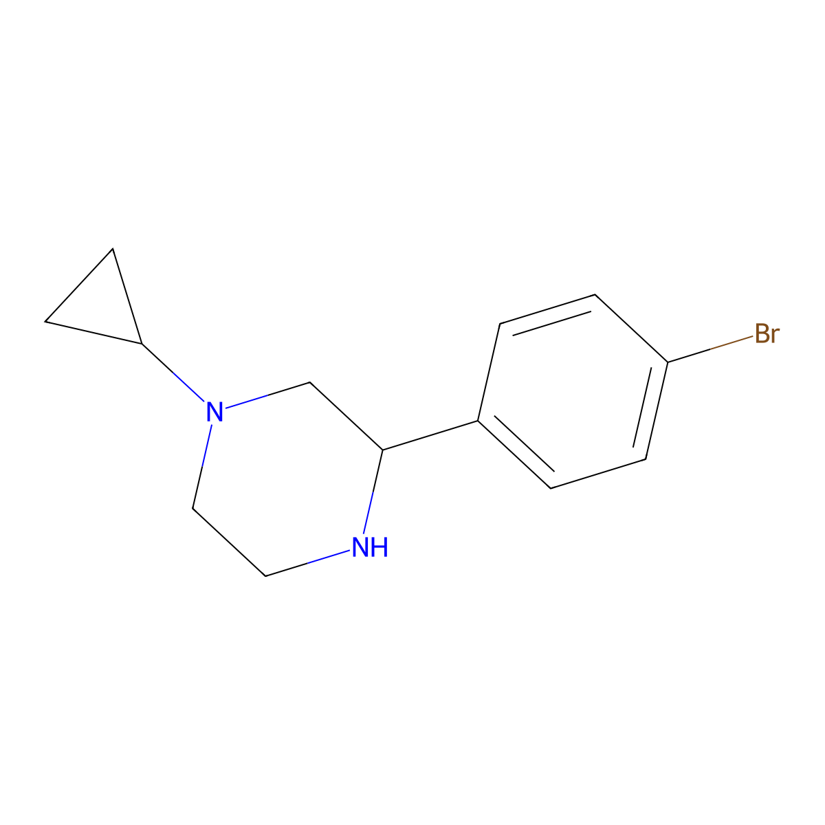 3-(4-Bromophenyl)-1-cyclopropylpiperazine molecular structure, CAS 1248907-83-6