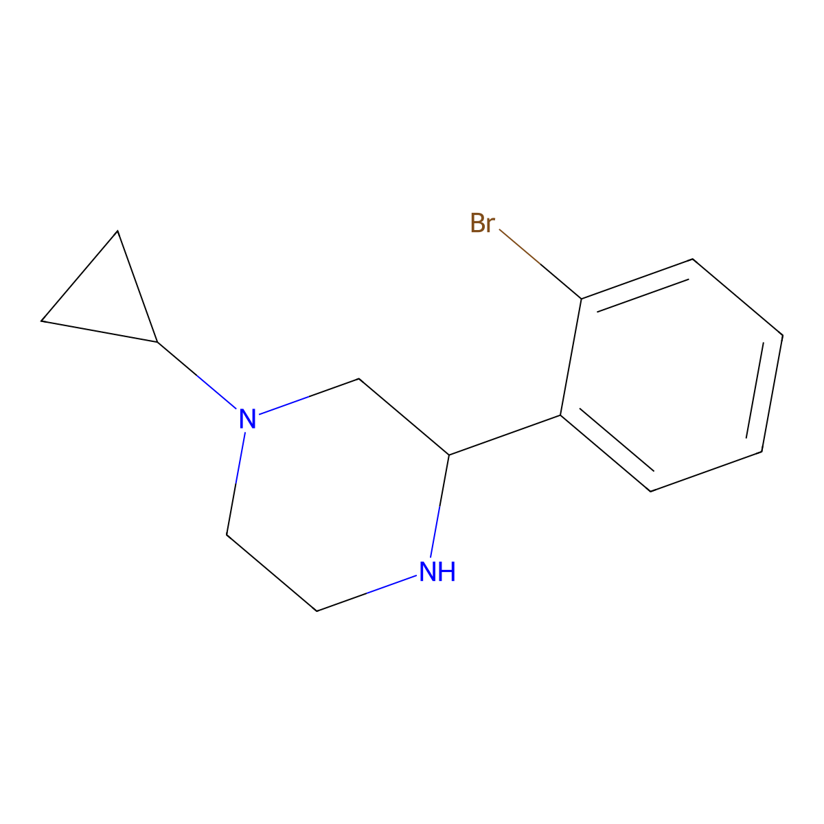 3-(2-Bromophenyl)-1-cyclopropylpiperazine molecular structure, CAS 1248907-84-7
