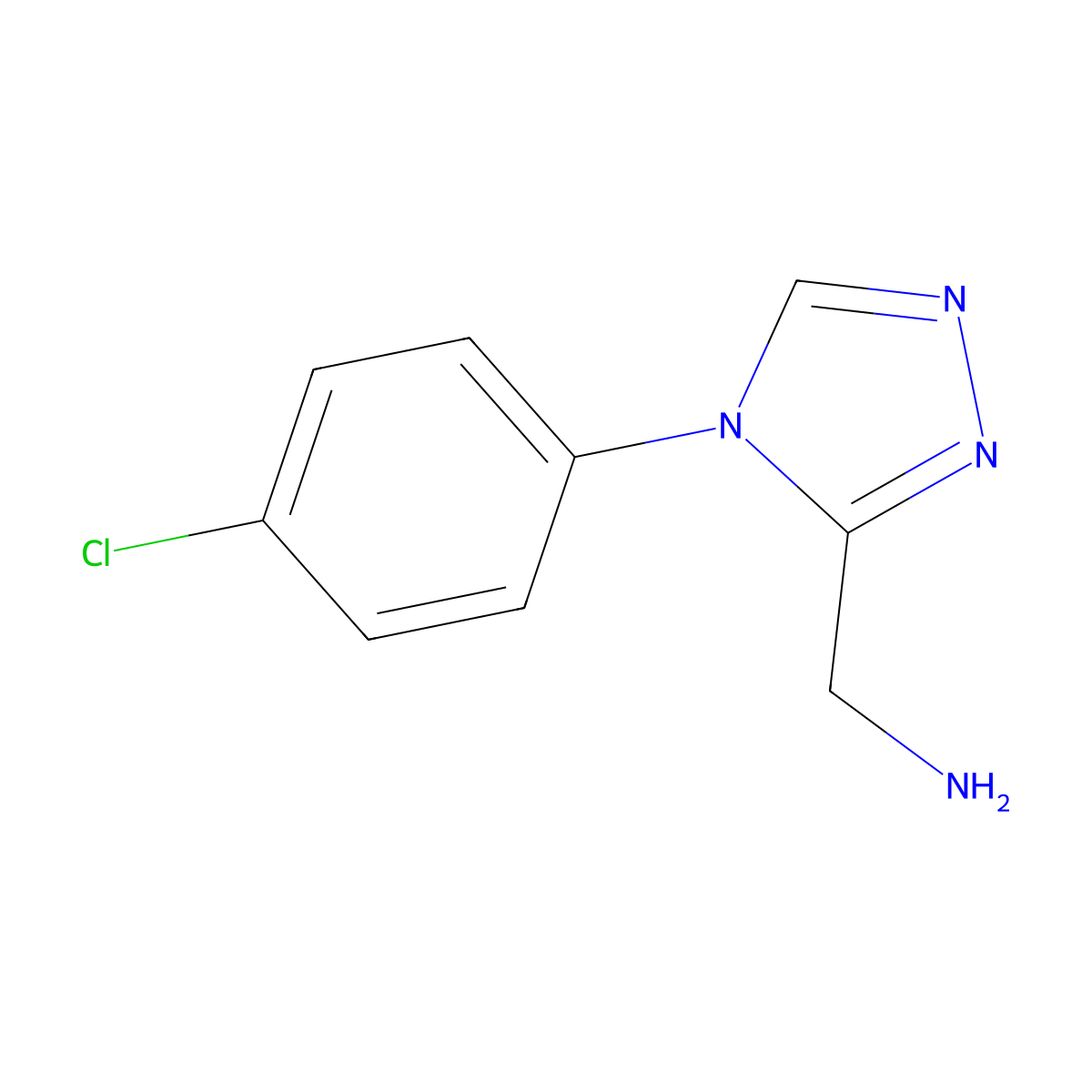 [4-(4-chlorophenyl)-4H-1,2,4-triazol-3-yl]methanamine molecular structure, CAS 1248907-89-2