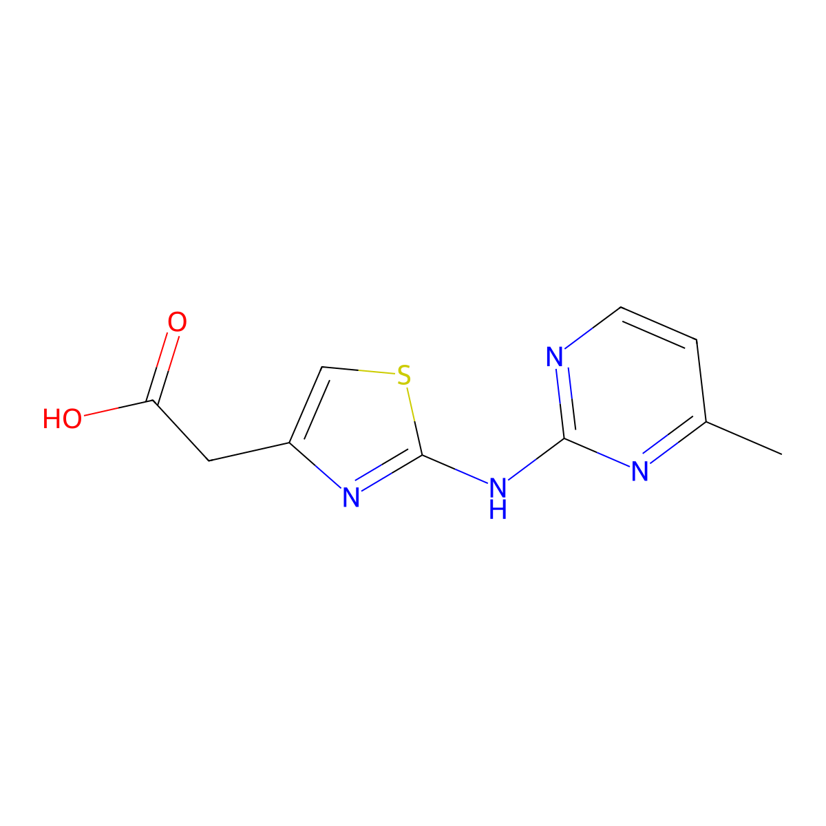{2-[(4-Methylpyrimidin-2-yl)amino]-1,3-thiazol-4-yl}acetic acid molecular structure, CAS 1248907-90-5