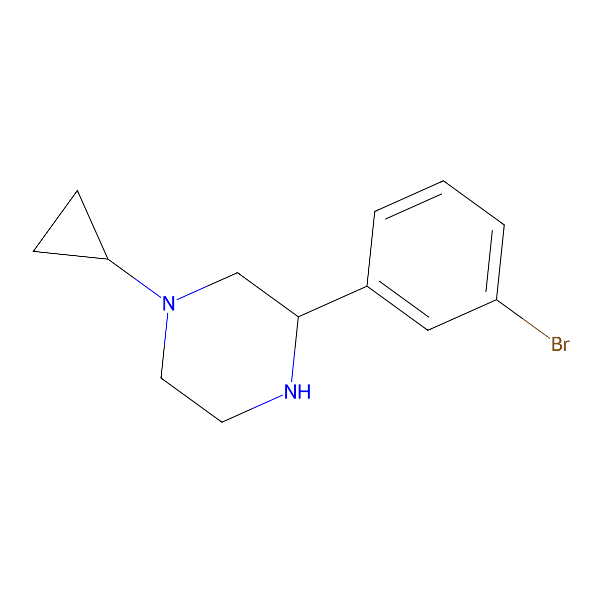 3-(3-Bromophenyl)-1-cyclopropylpiperazine molecular structure, CAS 1248907-95-0