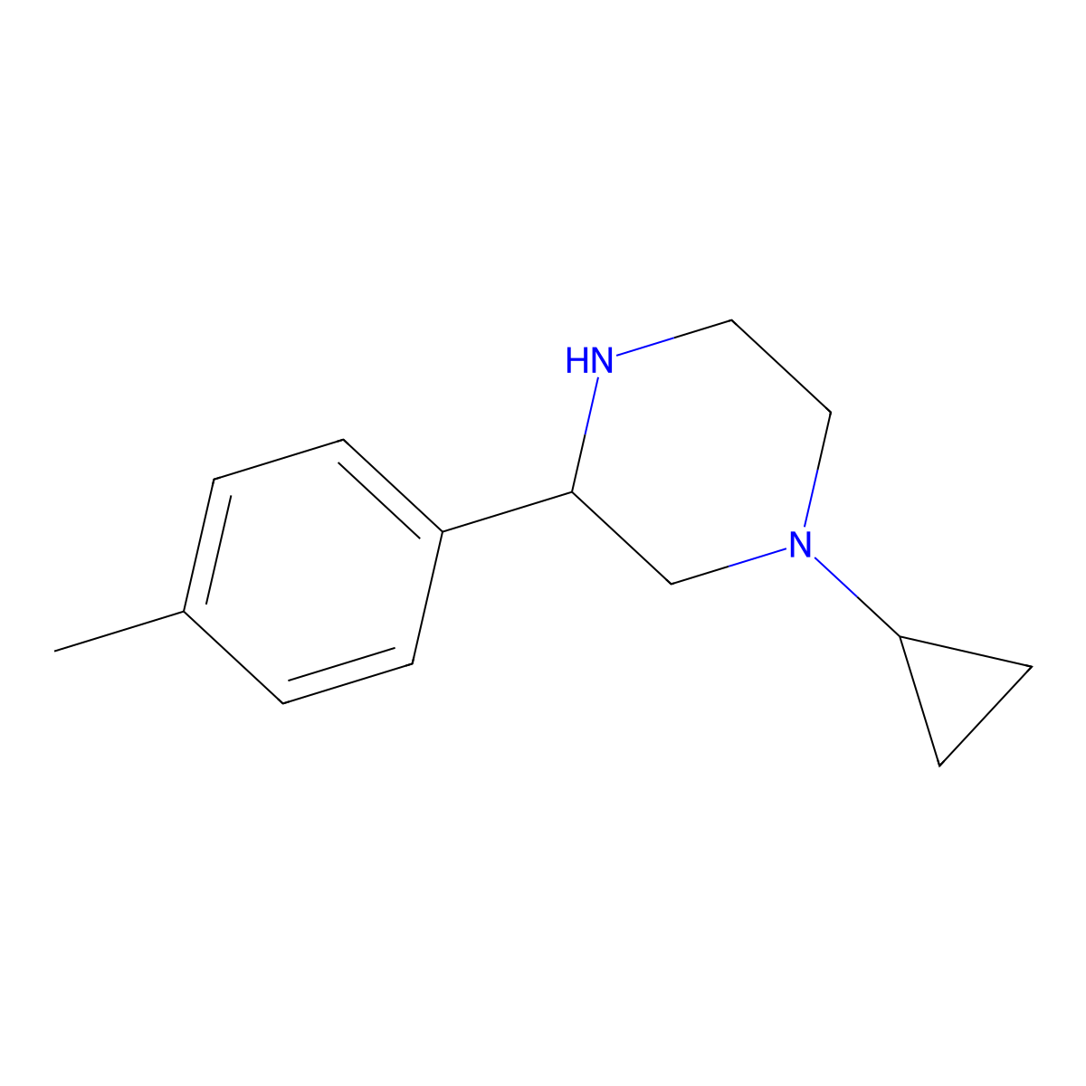 1-Cyclopropyl-3-(4-methylphenyl)piperazine molecular structure, CAS 1248907-96-1