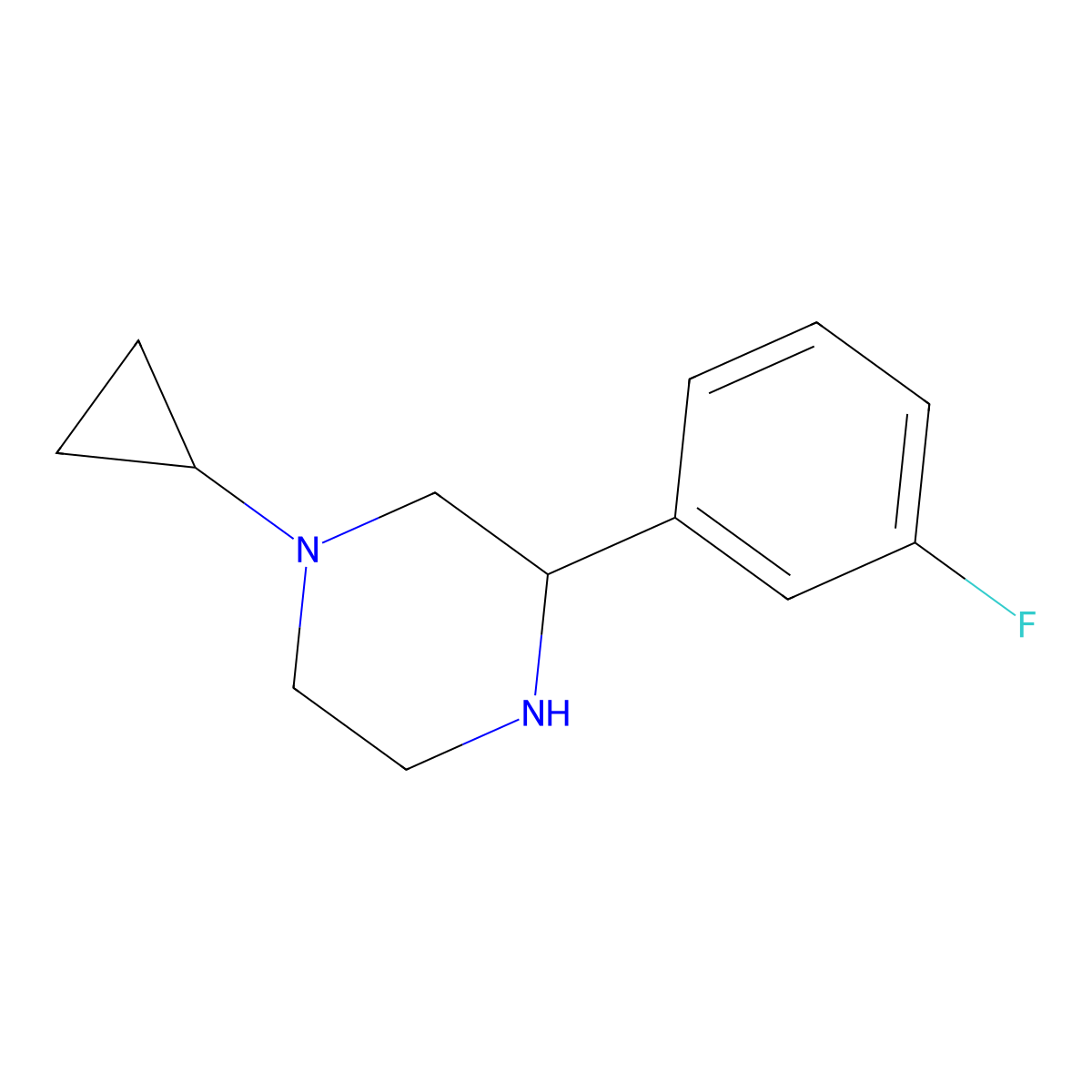 1-Cyclopropyl-3-(3-fluorophenyl)piperazine molecular structure, CAS 1248907-98-3
