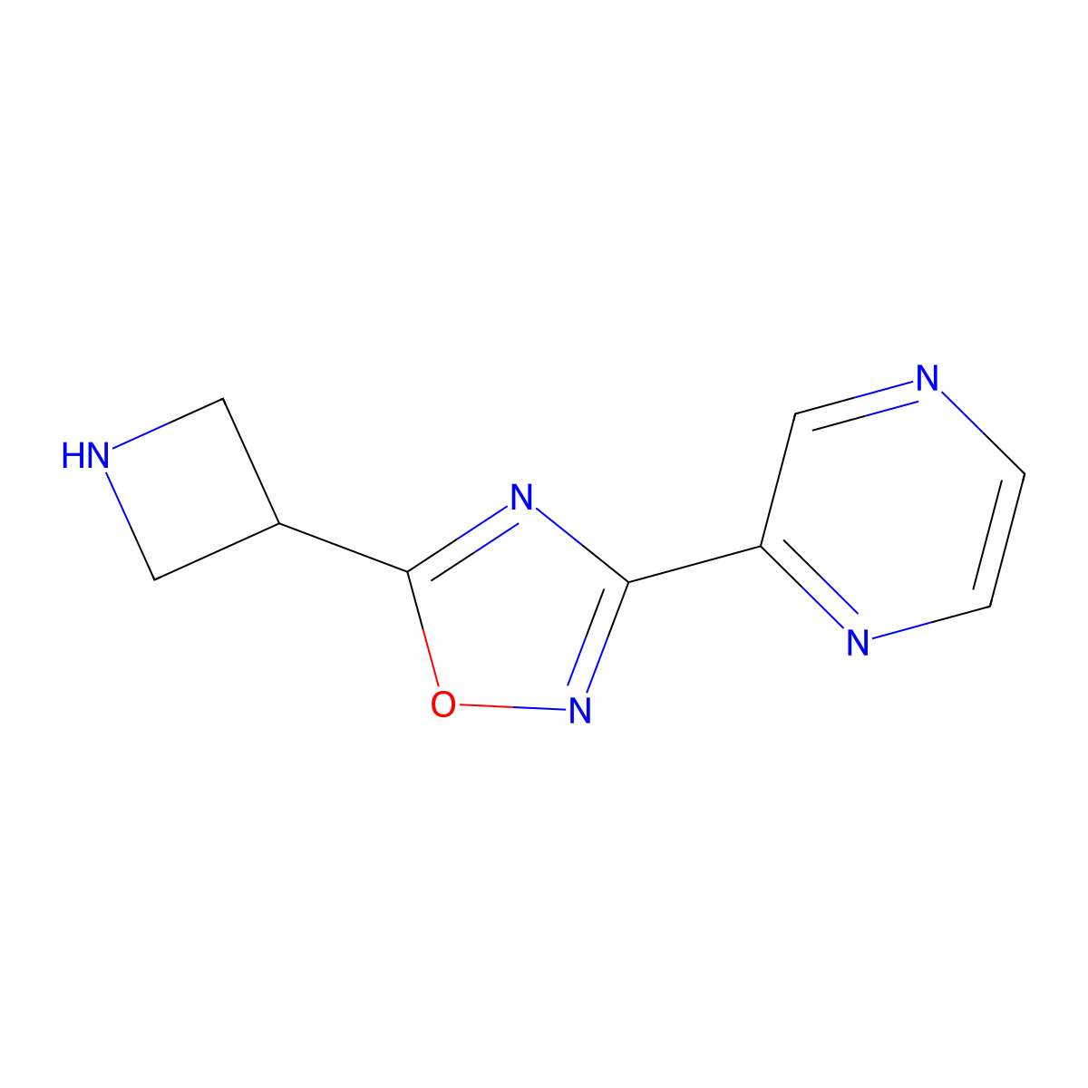 2-[5-(Azetidin-3-yl)-1,2,4-oxadiazol-3-yl]pyrazine molecular structure, CAS 1248908-00-0