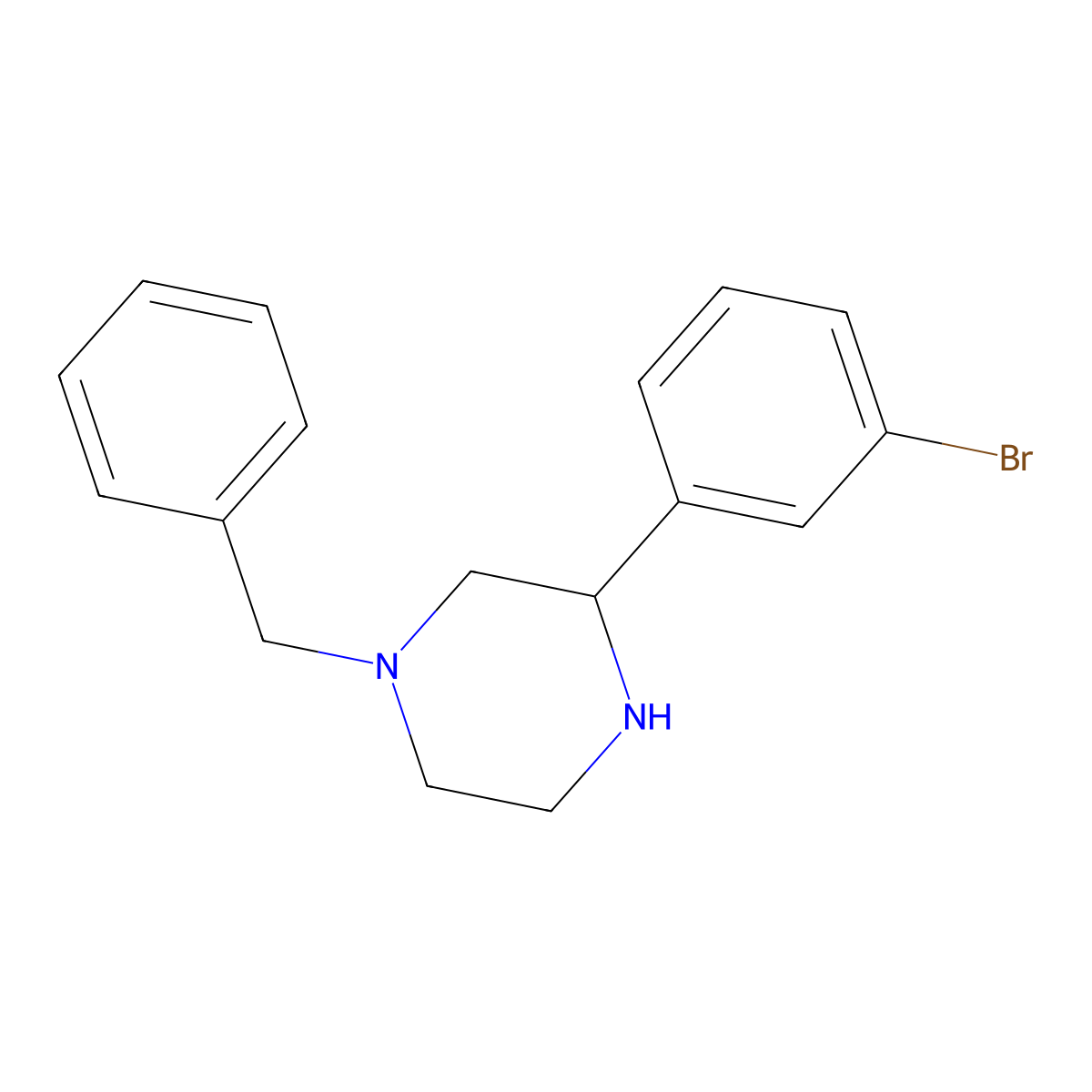 1-Benzyl-3-(3-bromophenyl)piperazine molecular structure, CAS 1248908-02-2