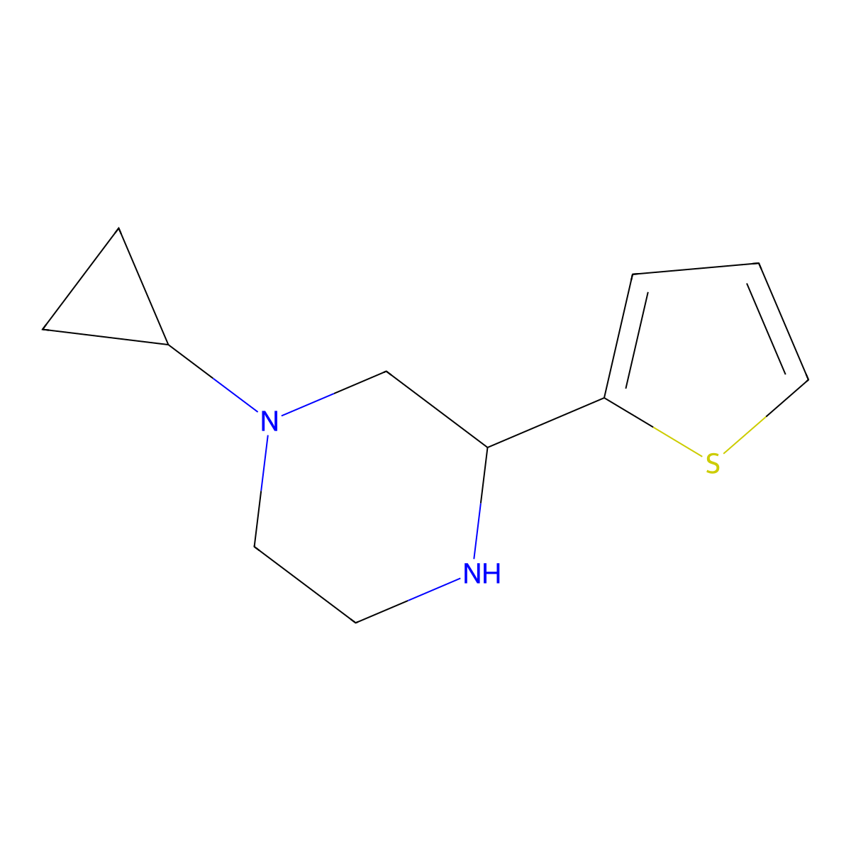 1-Cyclopropyl-3-(2-thienyl)piperazine molecular structure, CAS 1248908-05-5