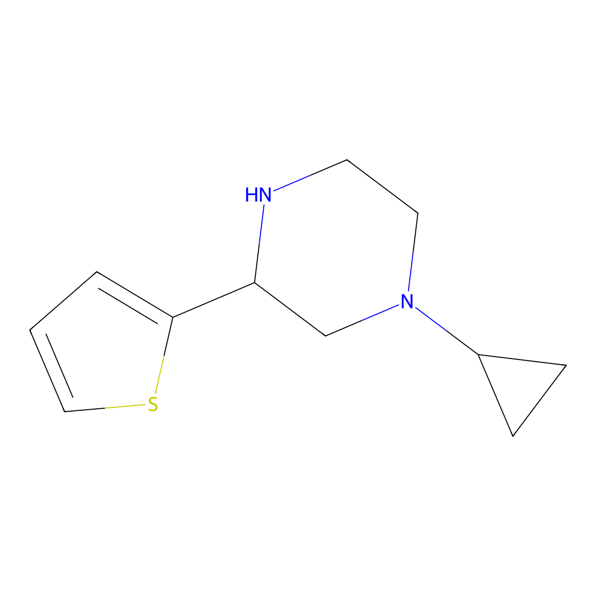 1-Cyclopropyl-3-(2-thienyl)piperazine molecular structure, CAS 1248908-05-5