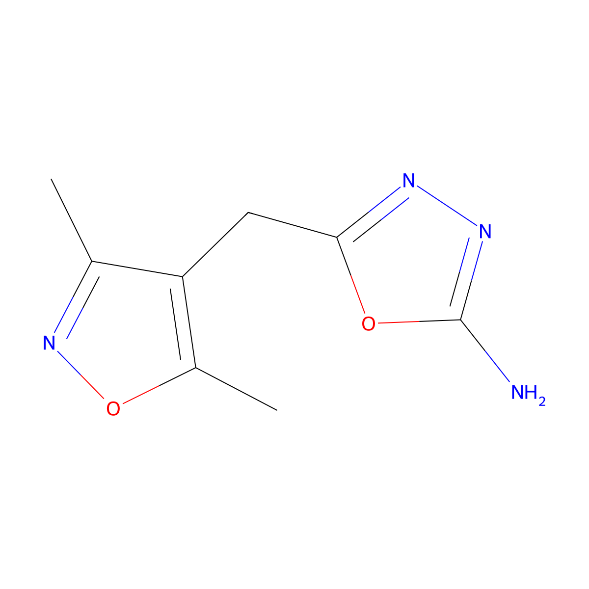 5-[(3,5-Dimethyl-1,2-oxazol-4-yl)methyl]-1,3,4-oxadiazol-2-amine molecular structure, CAS 1248908-06-6