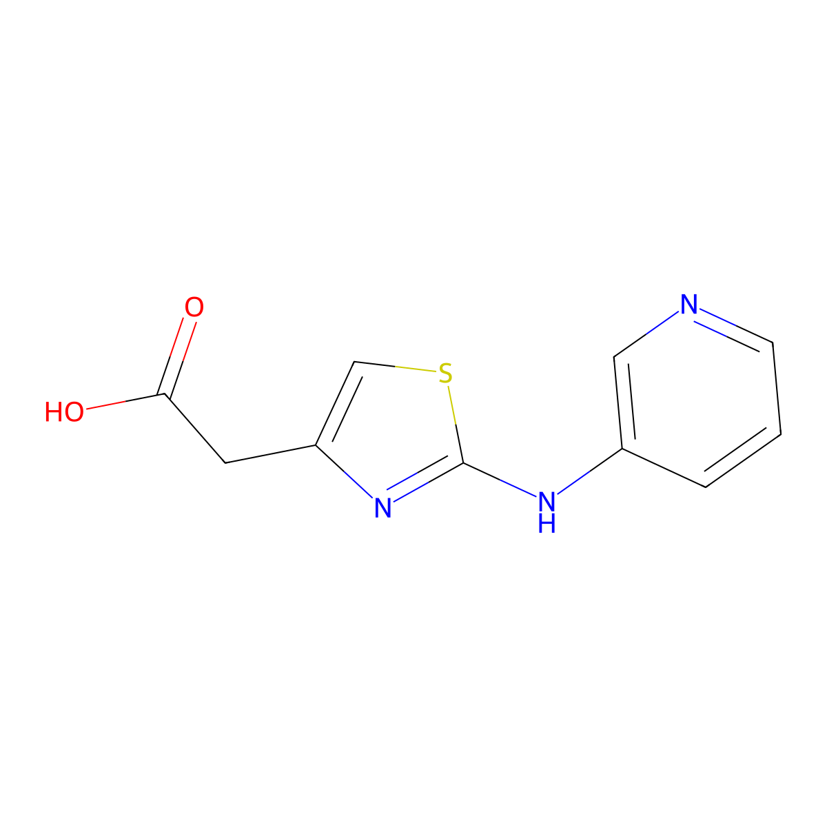 [2-(Pyridin-3-ylamino)-1,3-thiazol-4-yl]acetic acid molecular structure, CAS 1248908-08-8