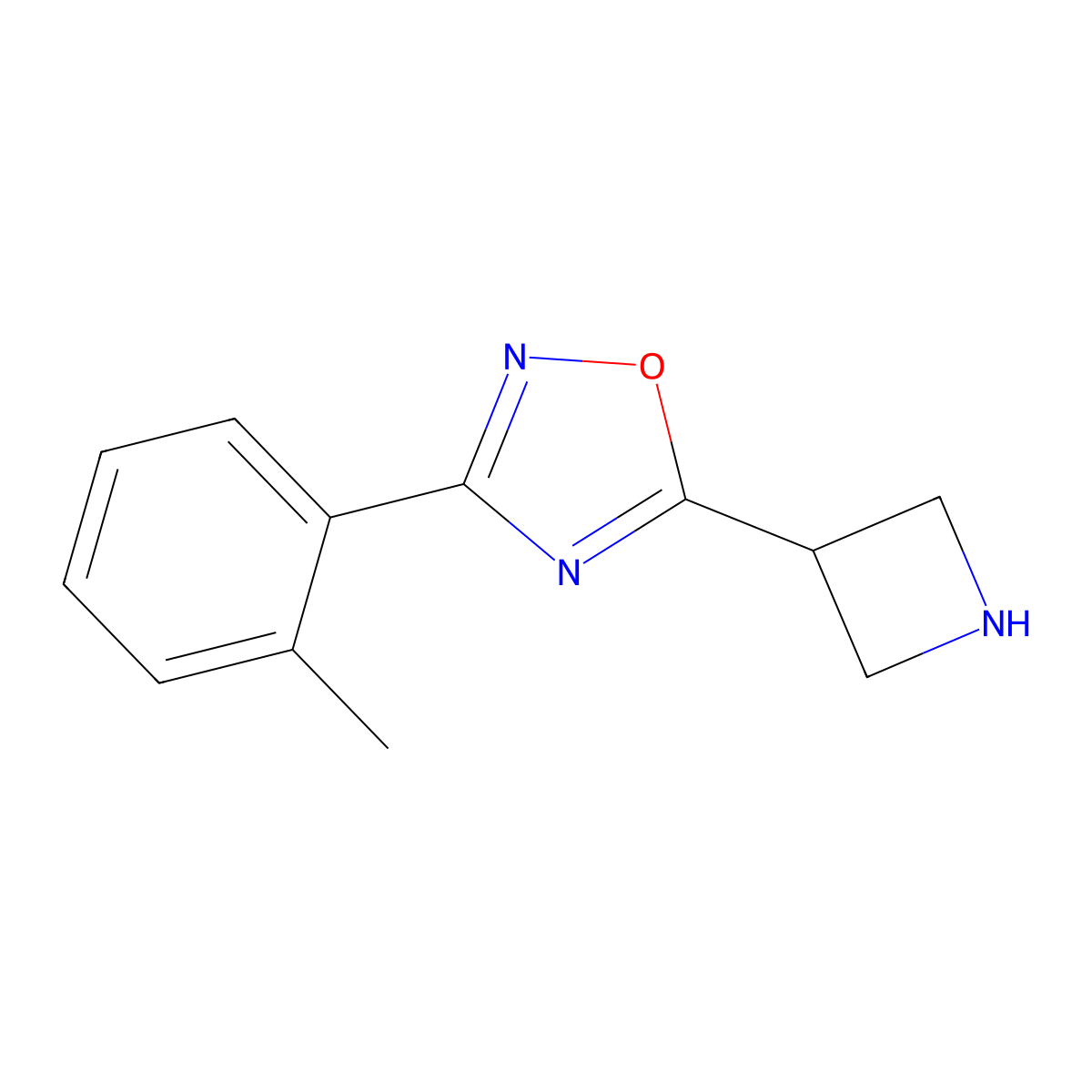 5-(Azetidin-3-yl)-3-(2-methylphenyl)-1,2,4-oxadiazole molecular structure, CAS 1248908-10-2