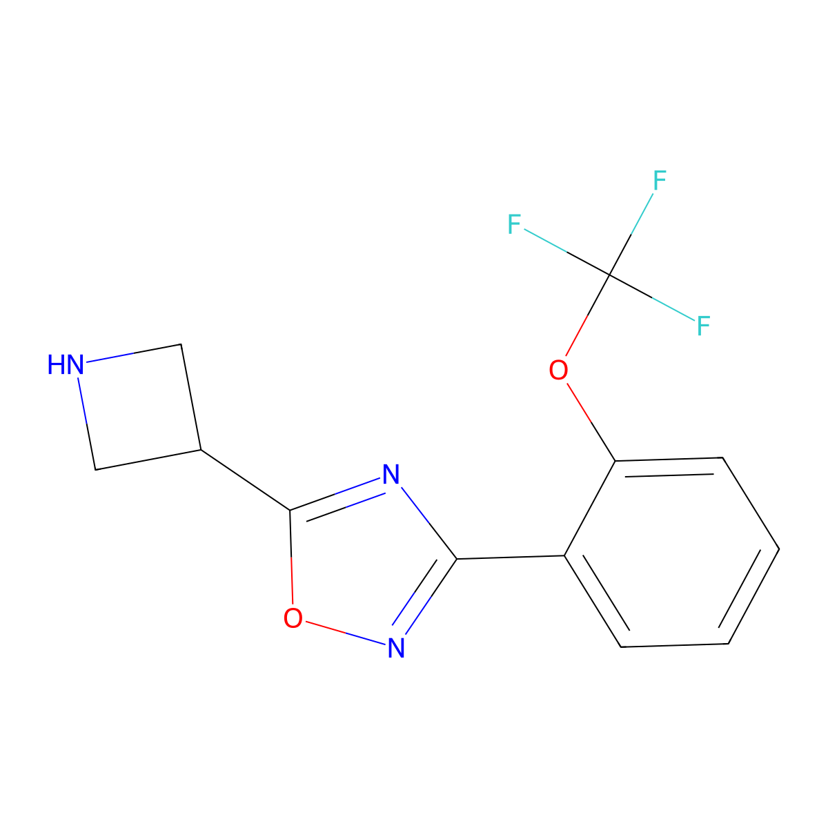 5-(Azetidin-3-yl)-3-[2-(trifluoromethoxy)phenyl]-1,2,4-oxadiazole molecular structure, CAS 1248908-12-4