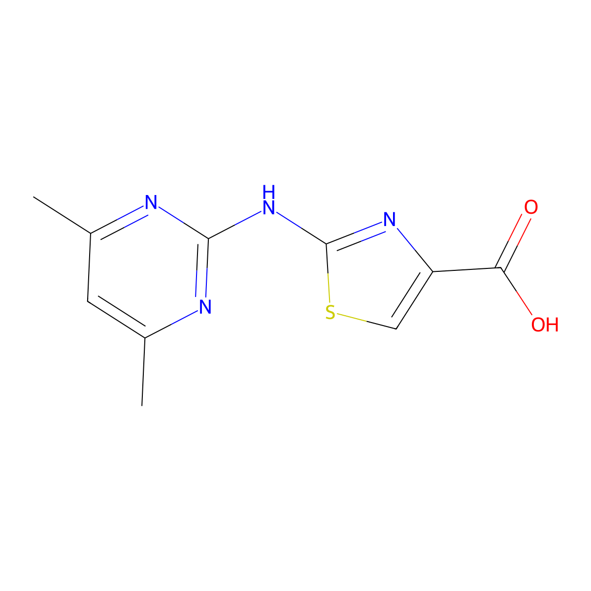 2-[(4,6-Dimethylpyrimidin-2-yl)amino]-1,3-thiazole-4-carboxylic acid molecular structure, CAS 1248908-13-5