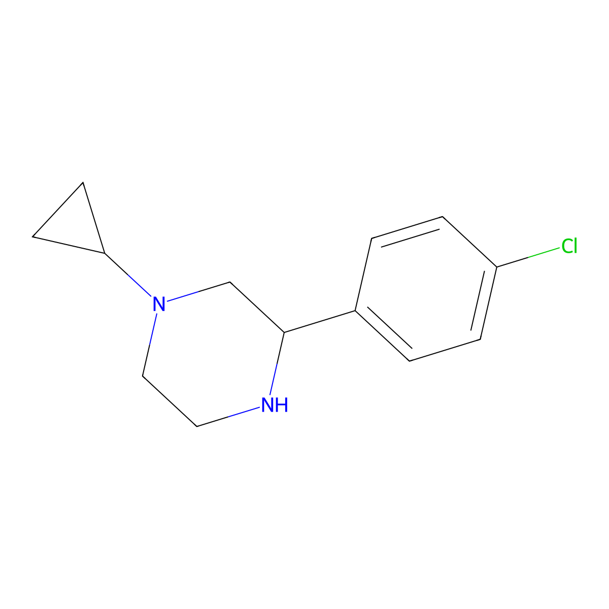 3-(4-Chlorophenyl)-1-cyclopropylpiperazine molecular structure, CAS 1248908-14-6